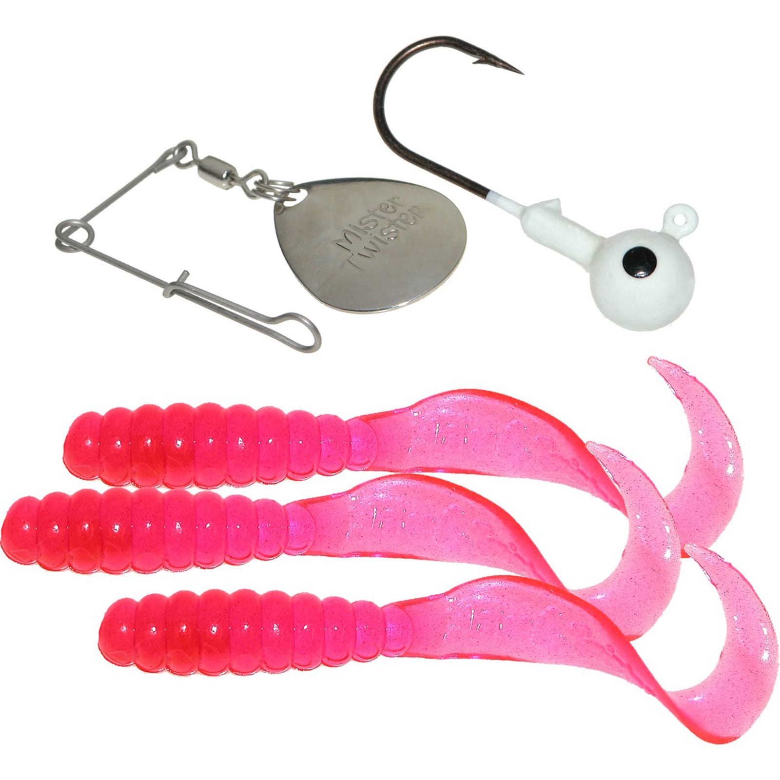 Teenie Grub Spin Combo - White/Firetail