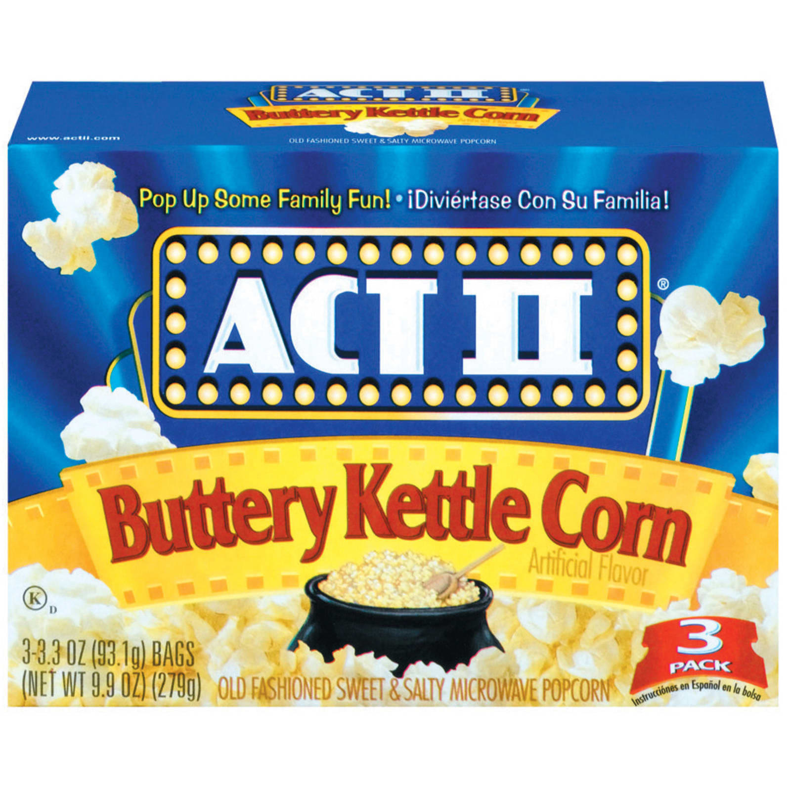3.3 oz Buttery Kettle Corn Microwave Popcorn 3 Pk by Act II at