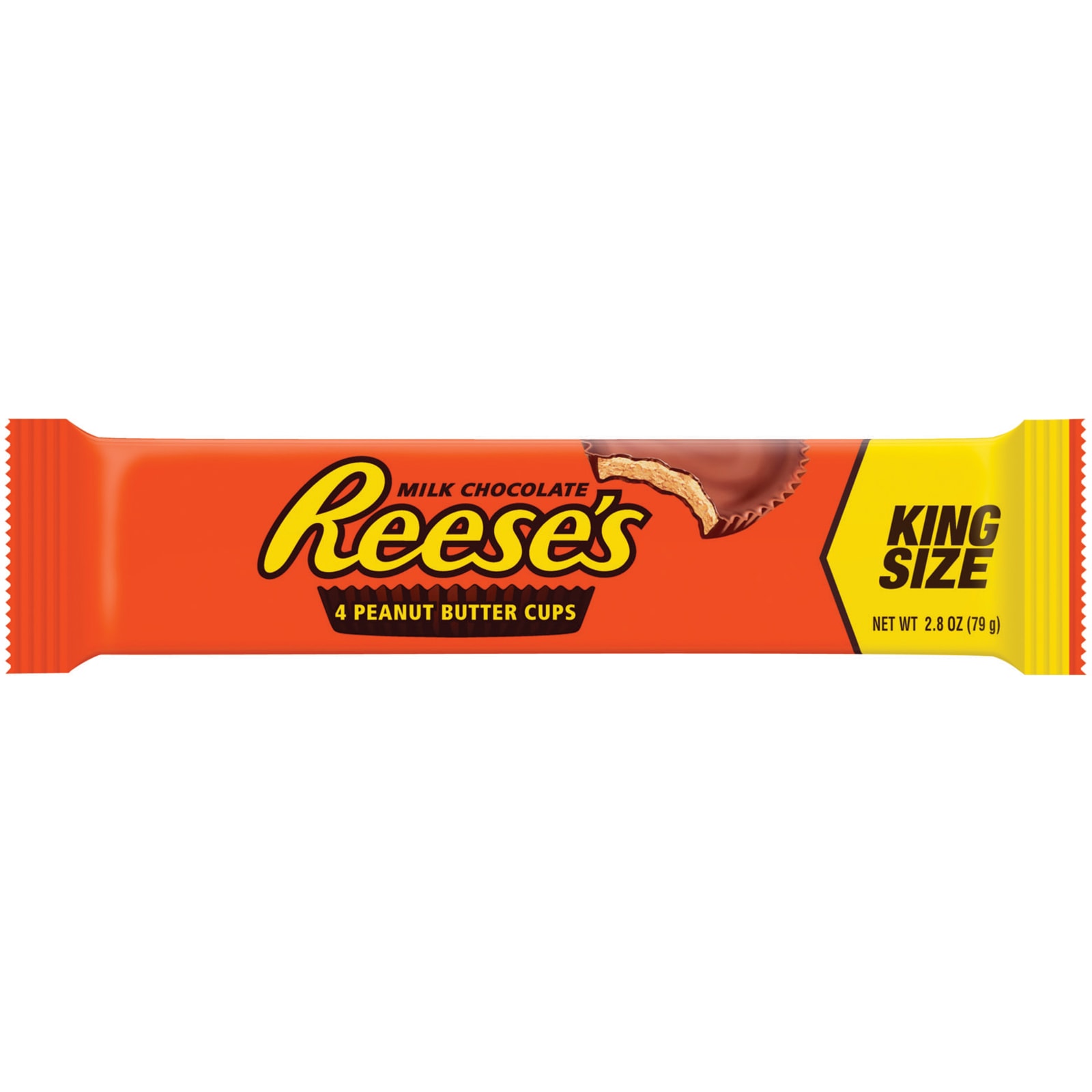 Reese's Milk Chocolate & Peanut Butter Cups, With Pieces Candy, Big Cup, King Size - 2.8 oz