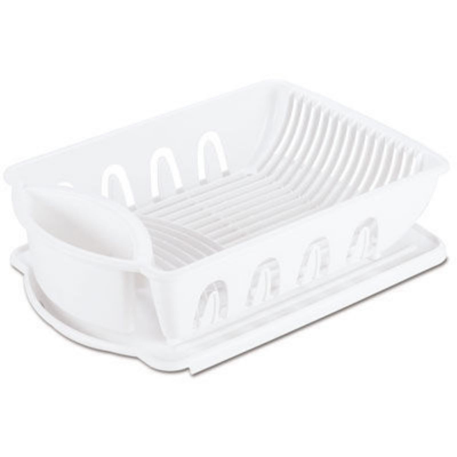 Sterilite Dish Drainer Set, White