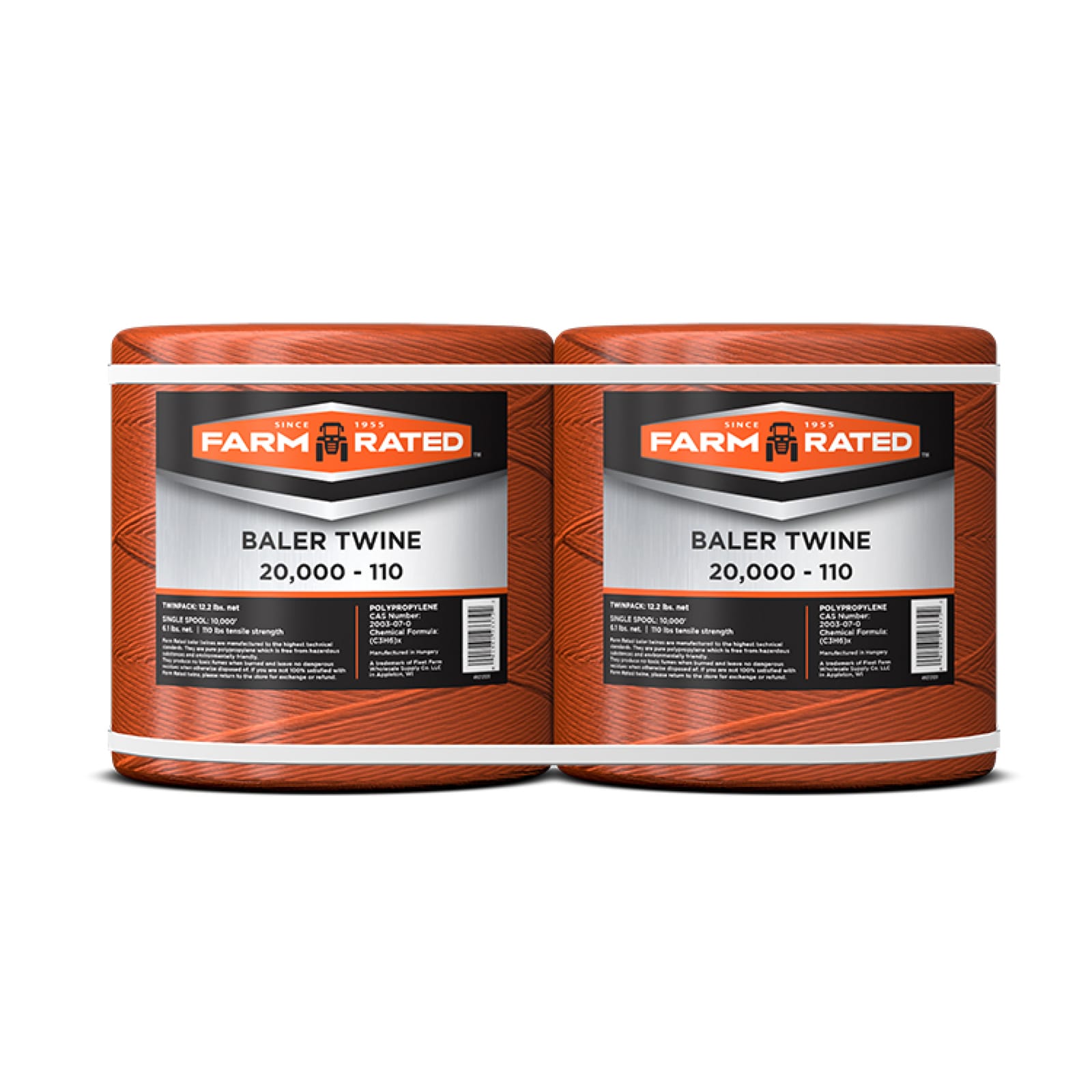 20,000 ft Orange 110 Polypropylene Baler Twine by Farm Rated at