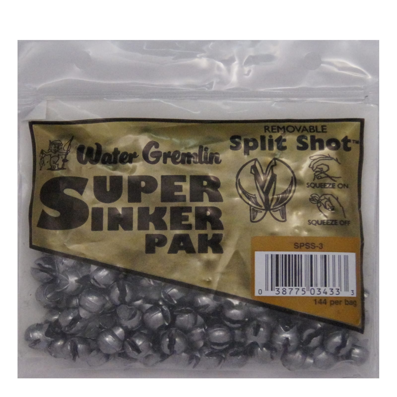 Water Gremlin 144 Pk. Removable Split Shot Sinkers - Size 3 by Water  Gremlin at Fleet Farm