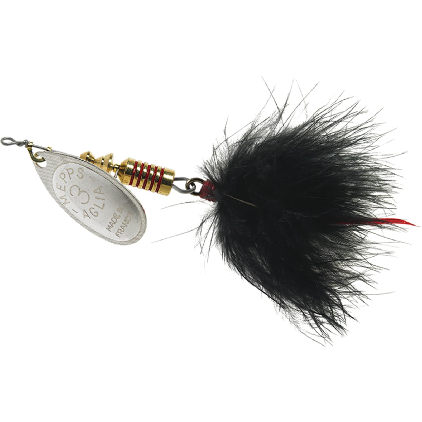 Aglia Marabou Silver/Black Spinner