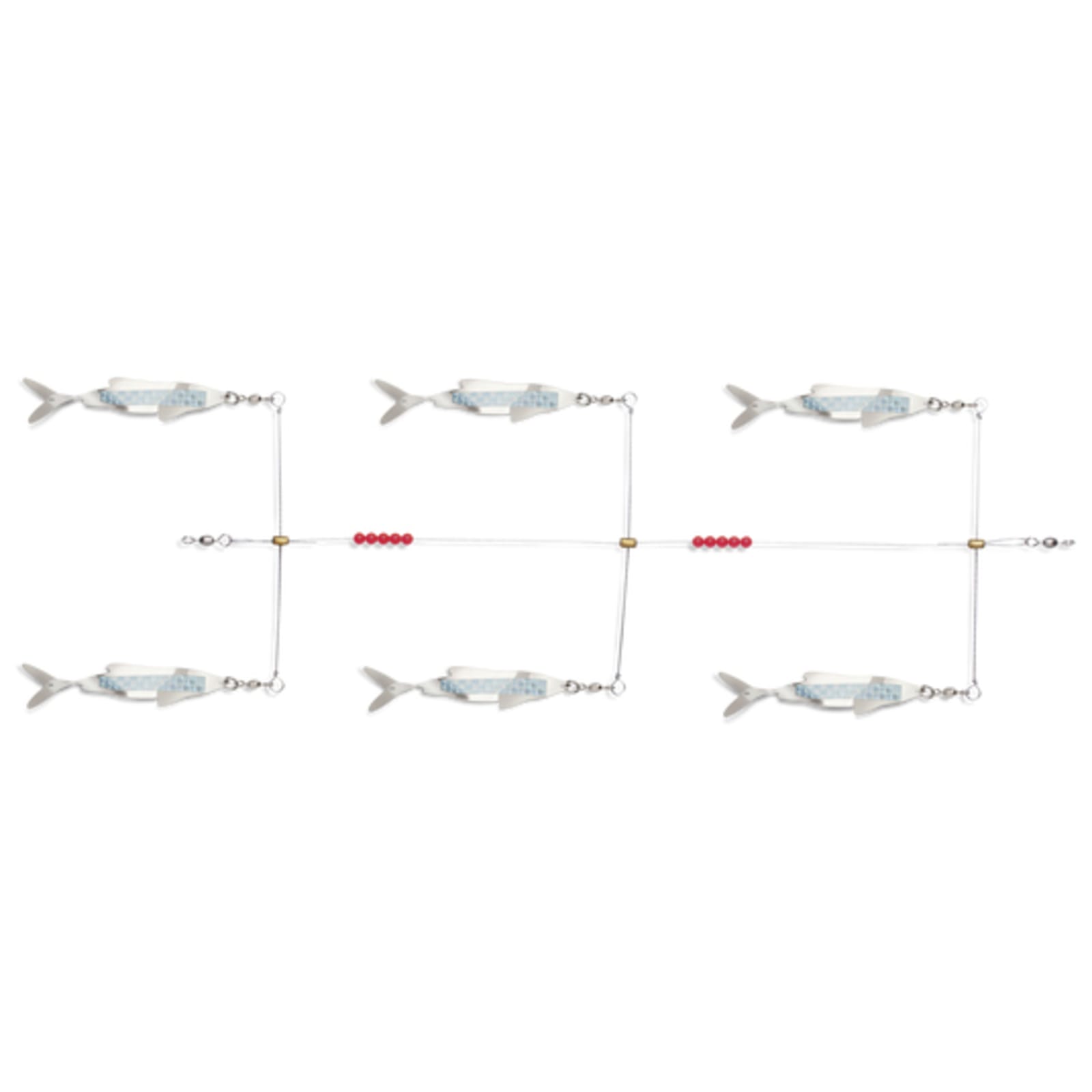 Luhr-Jensen 6 Pack School Shiners Trolling Chain Lure Attractor Flasher  Chrome