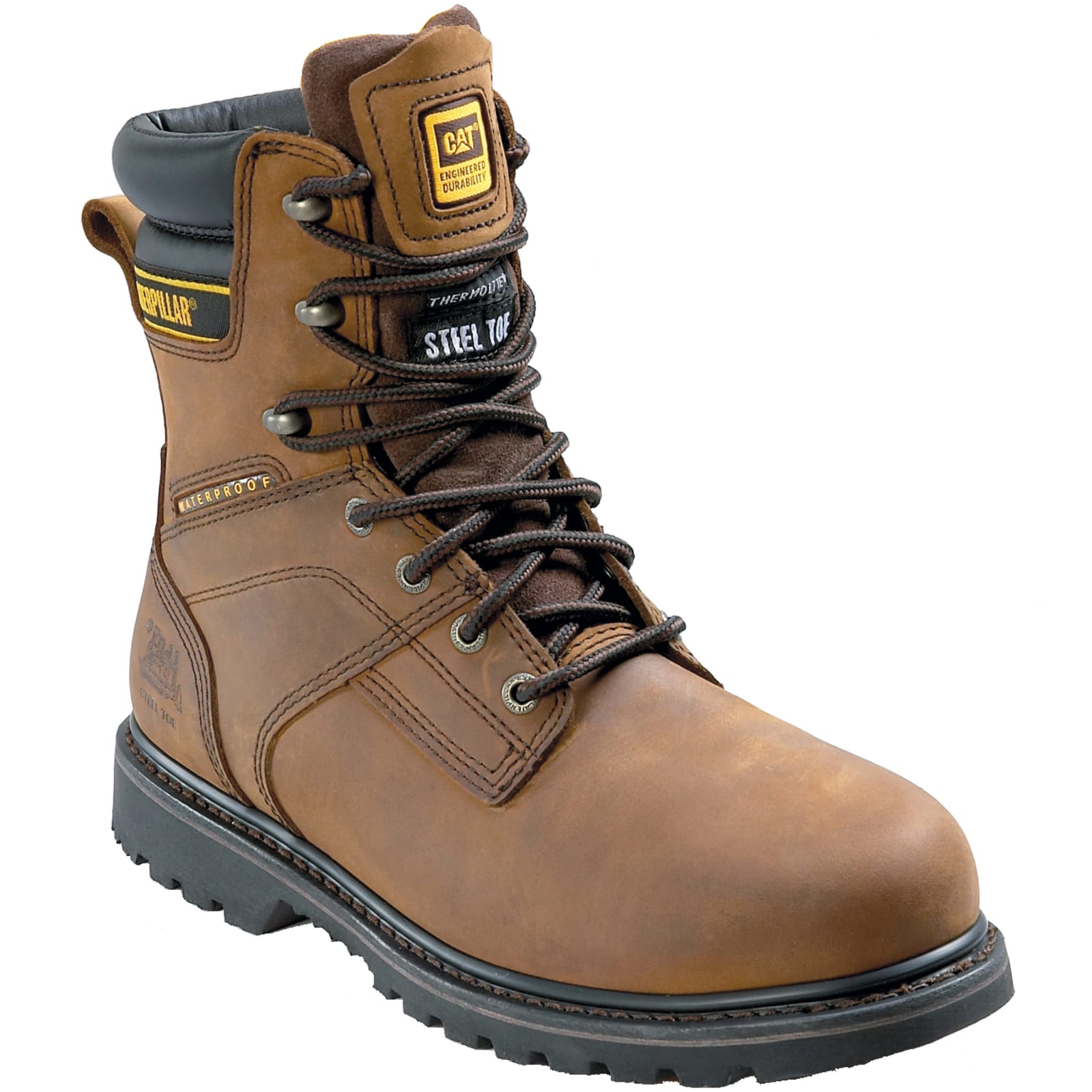 Men's Salvo Dark Brown Waterproof Steel Toe Leather Work Boot by CAT at  Fleet Farm