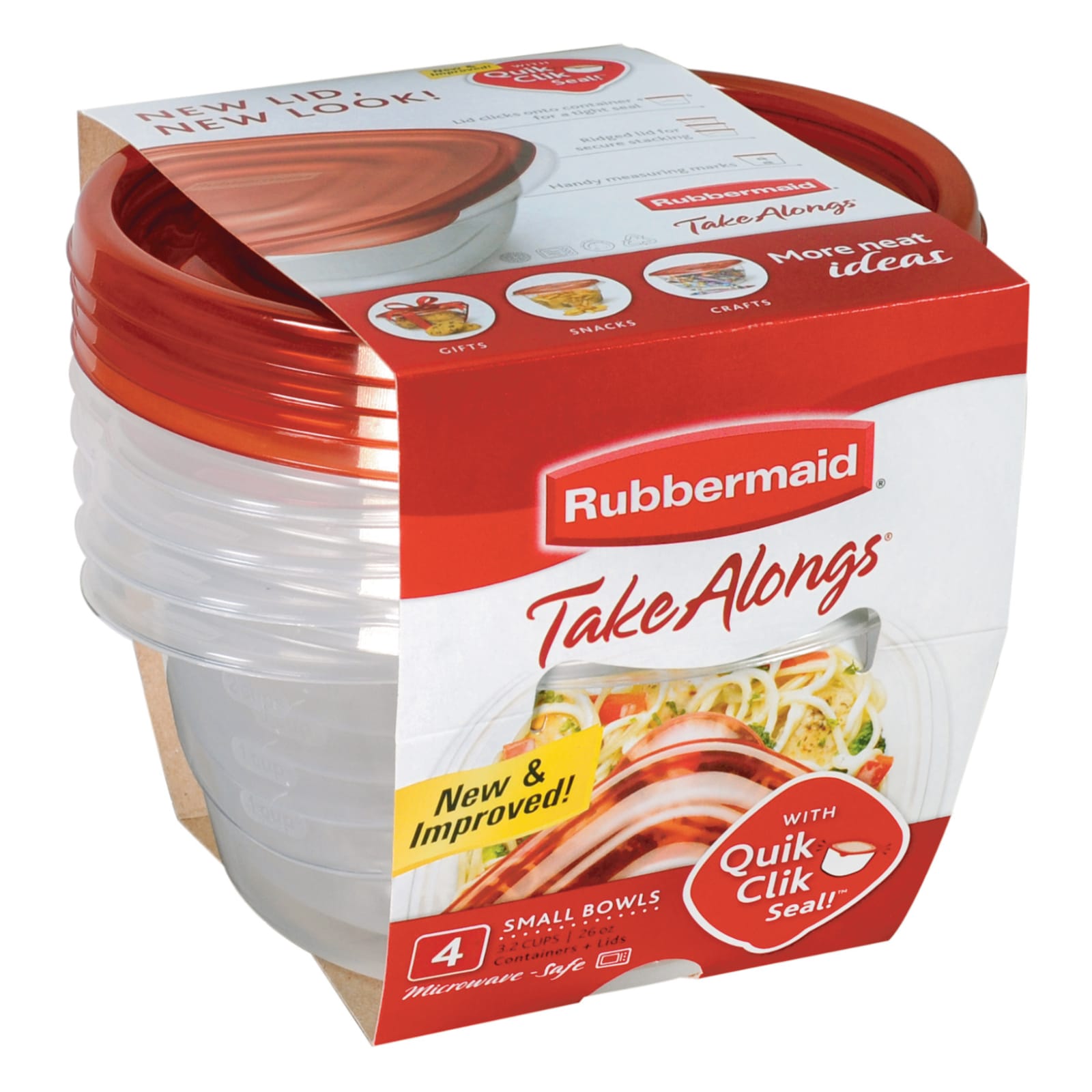 Rubbermaid TakeAlongs 3.2-Cup Round Food Container 4-Pack