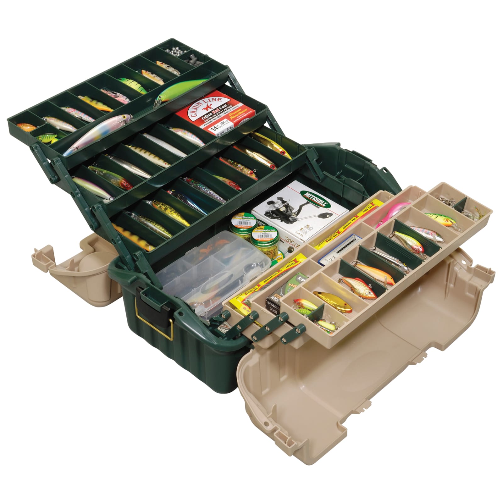 Magnum Green/Sandstone Hip Roof 6-Tray Tackle Box