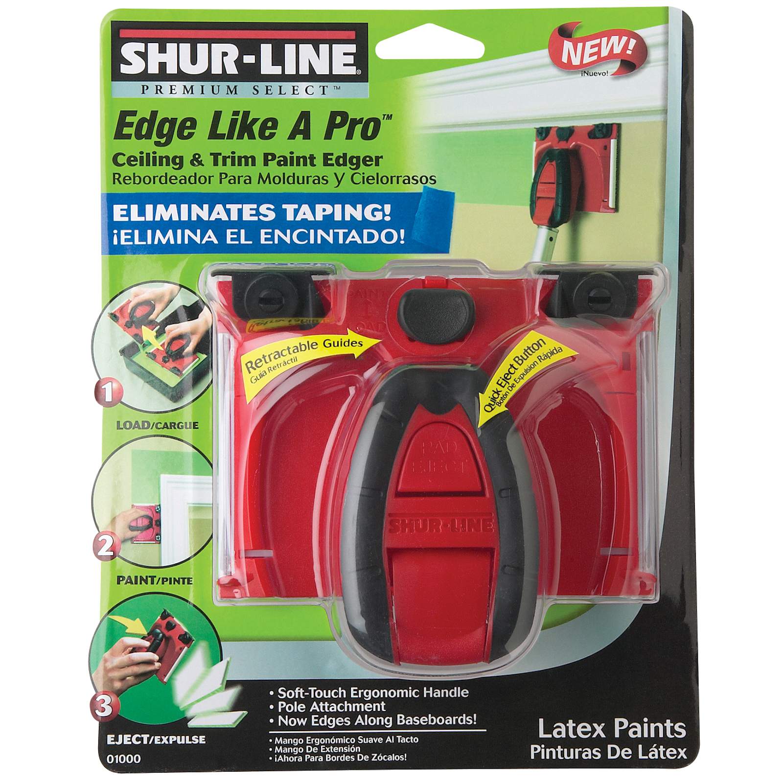 SHUR-LINE Edger Pro Paint Pad-Best Results-Flip Up Wheels-Perfect Edge