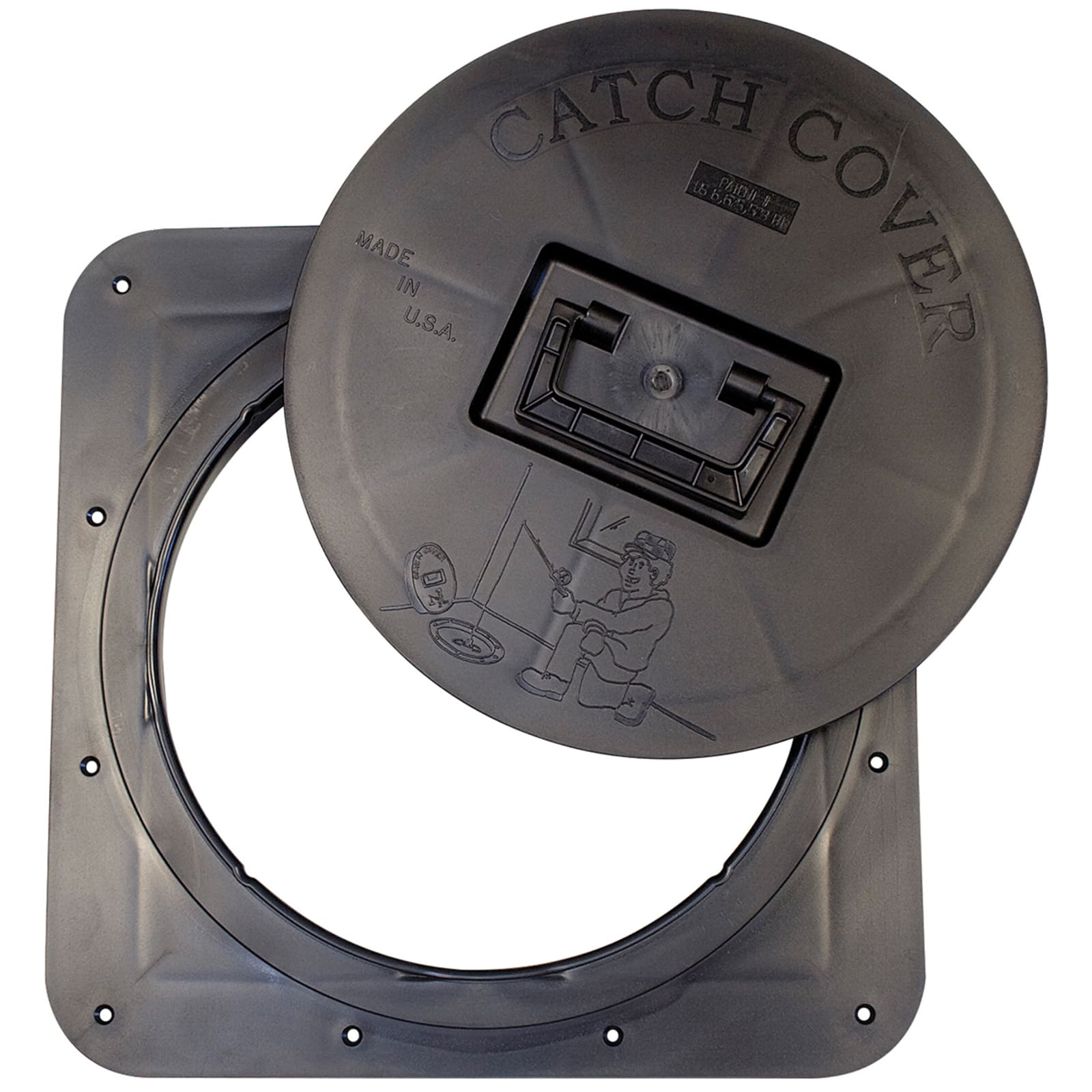 Original Black Square Ice House Hole Cover by Catch Cover at Fleet
