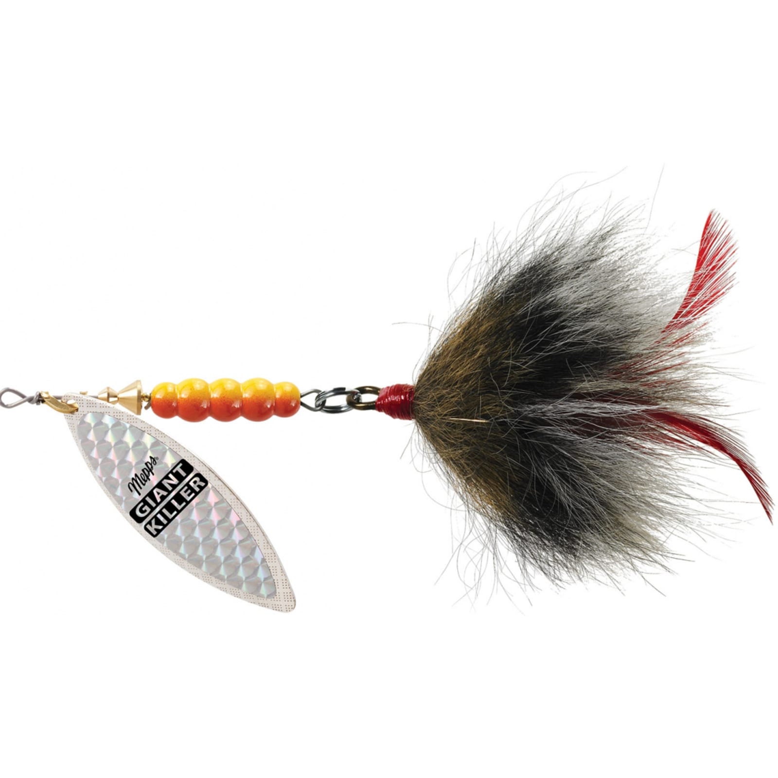 Giant Killer 1-1/4 oz Rainbo Scale/Gray Dressed Musky Bucktail by