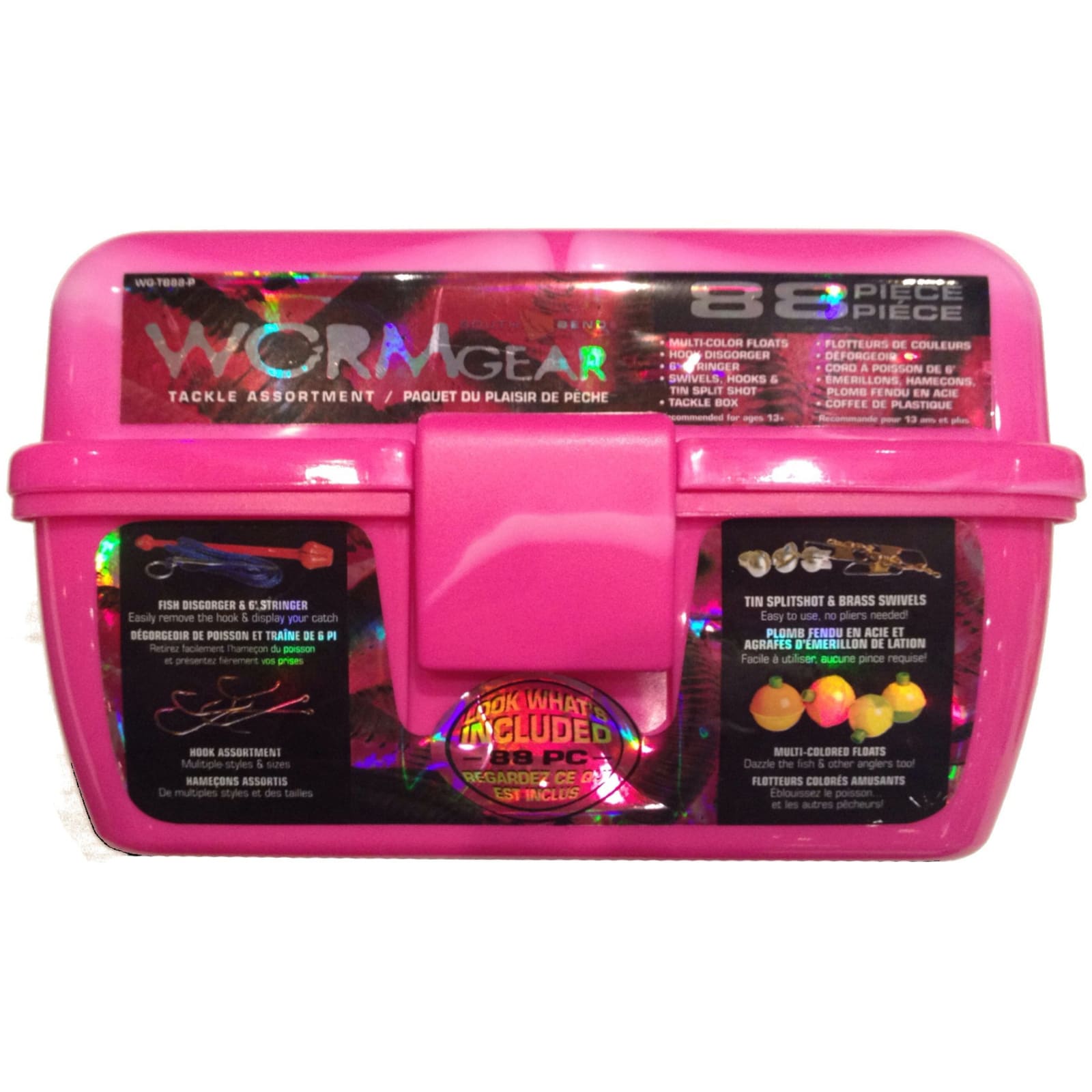 88 Pc. Tackle Box - Pink by Worm Gear at Fleet Farm