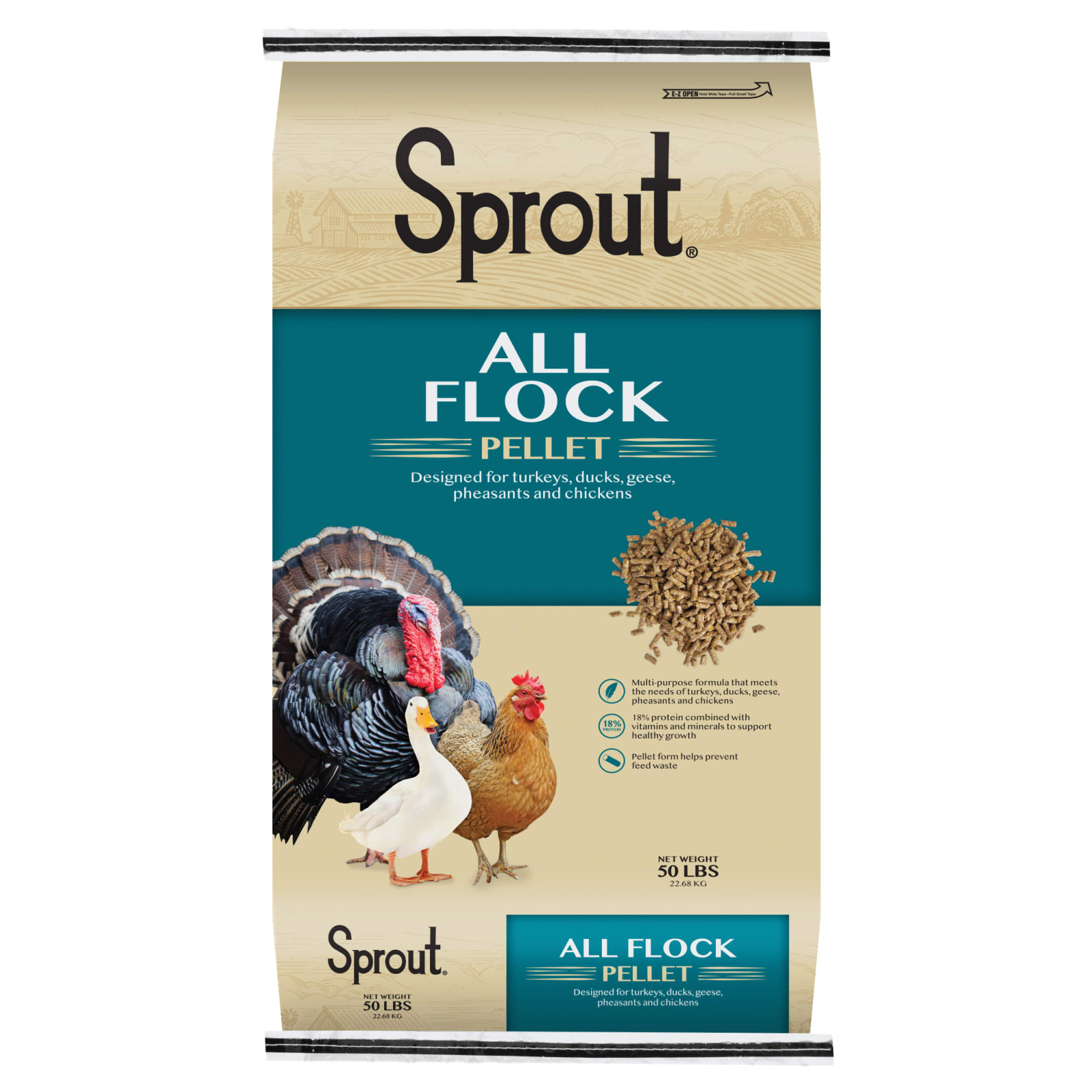 All Flock Poultry Feed - 50 lb by Sprout at Fleet Farm