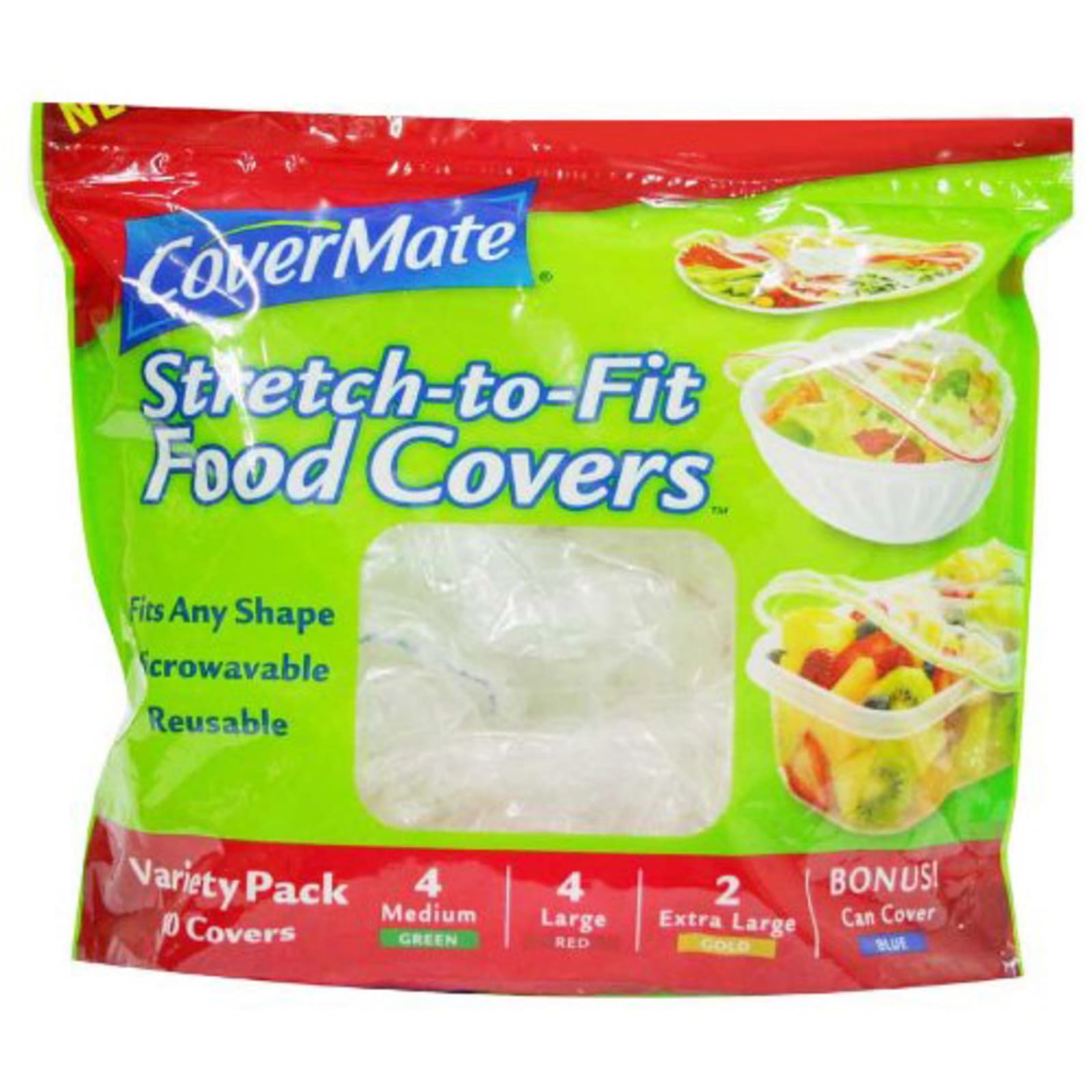 Covermate Stretch To Fit Food Covers Variety Pack - 10ct : Target