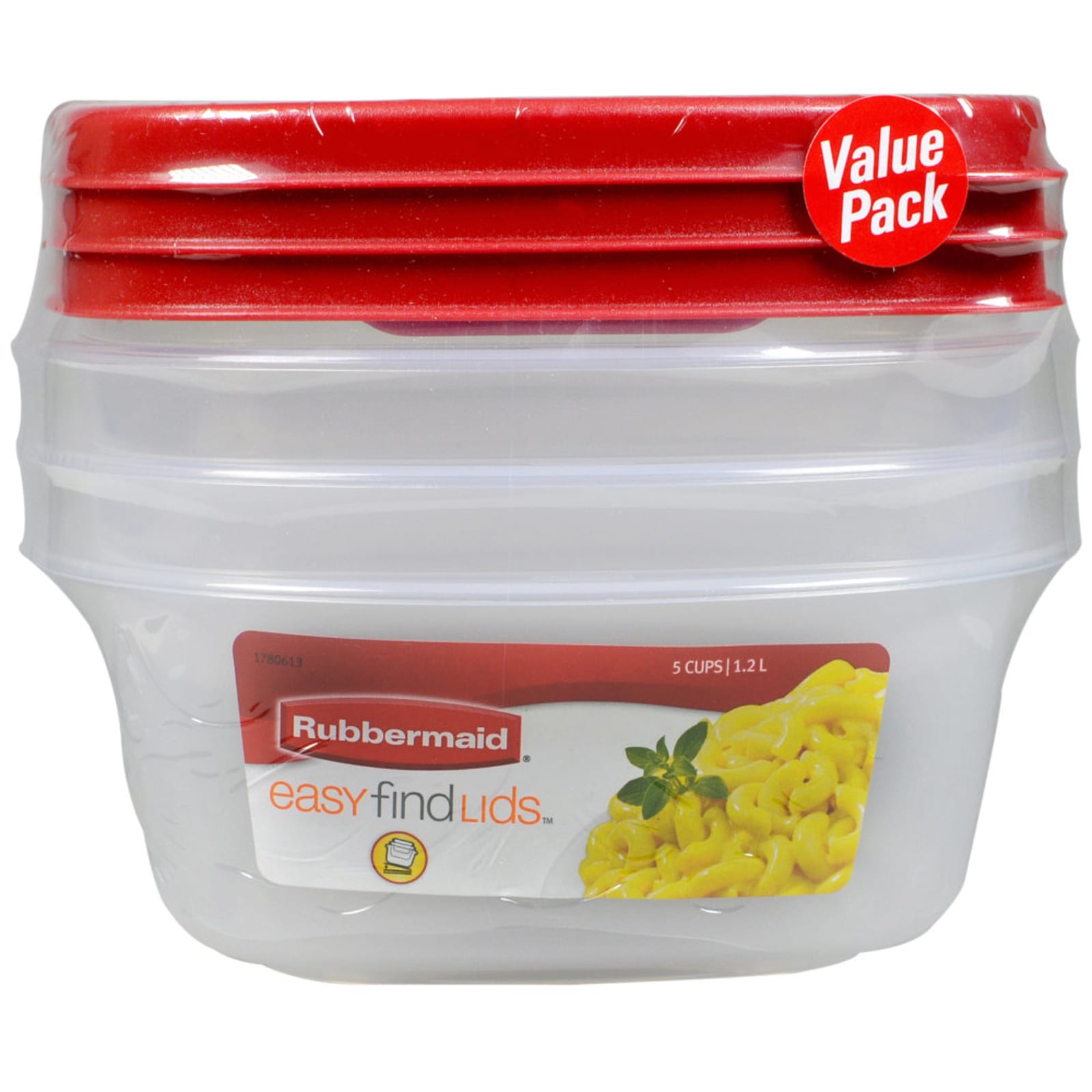 Rubbermaid Easy Find Lids Food Storage Container, 14 Cup, 4-Pack, Red