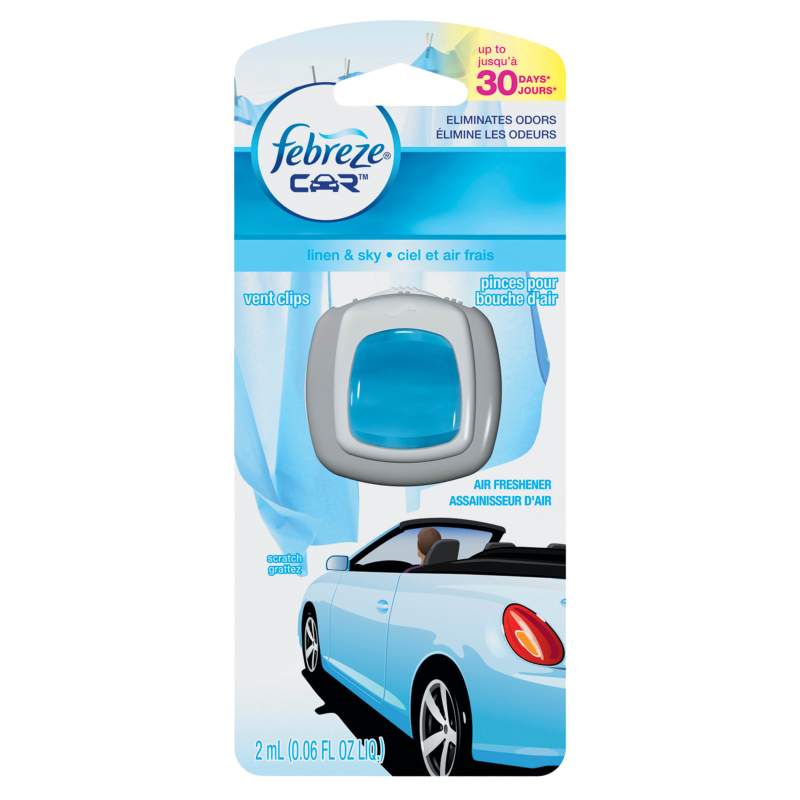 Febreze Car Air Freshener, Linen & Sky - 2 ml