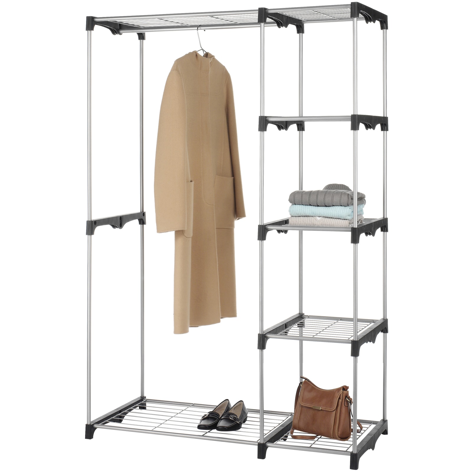 Whitmor Metal Double Rod & 5-Shelf Closet Organizer