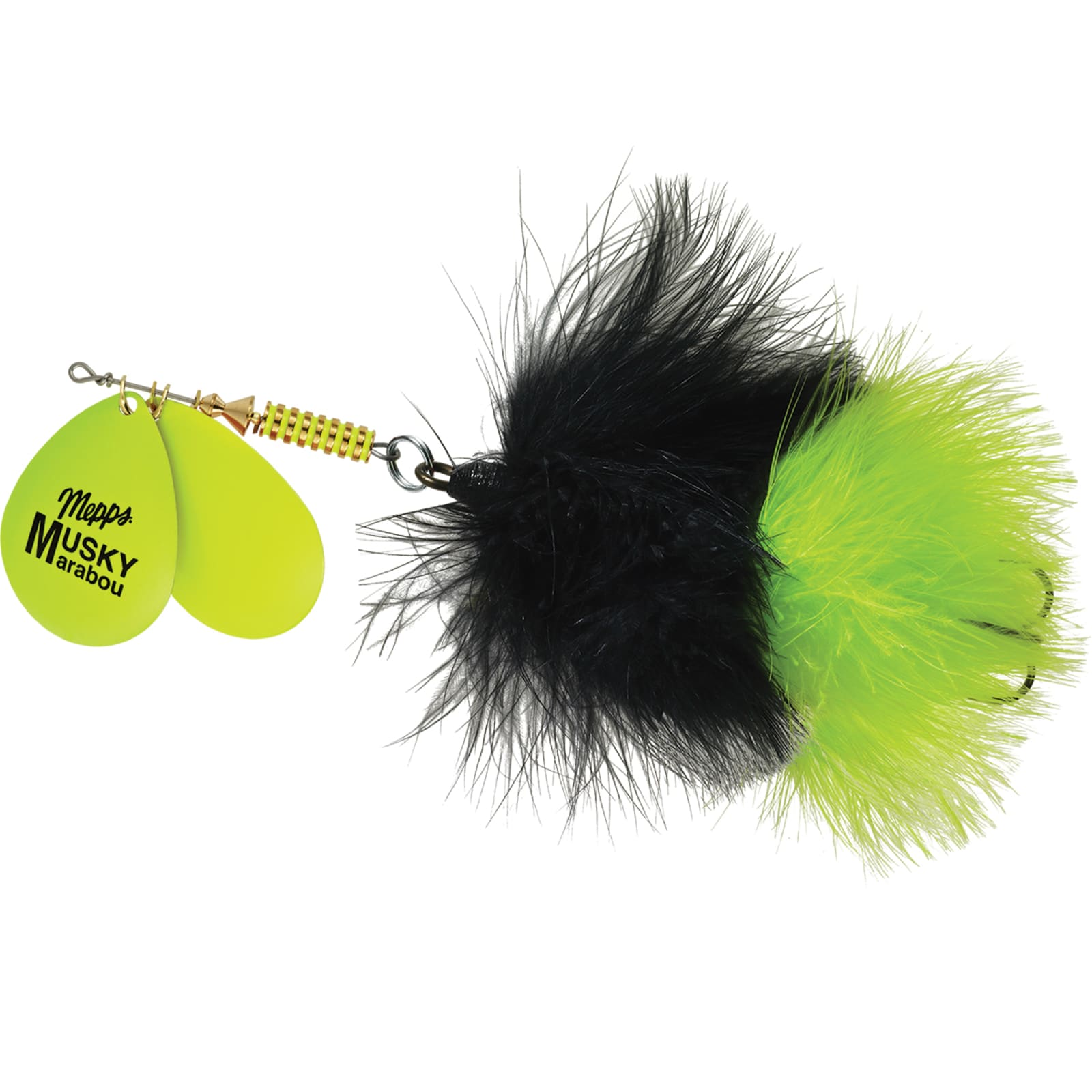 Muskie Bucktail Double #8 Custom Lure - Golden Chartreuse