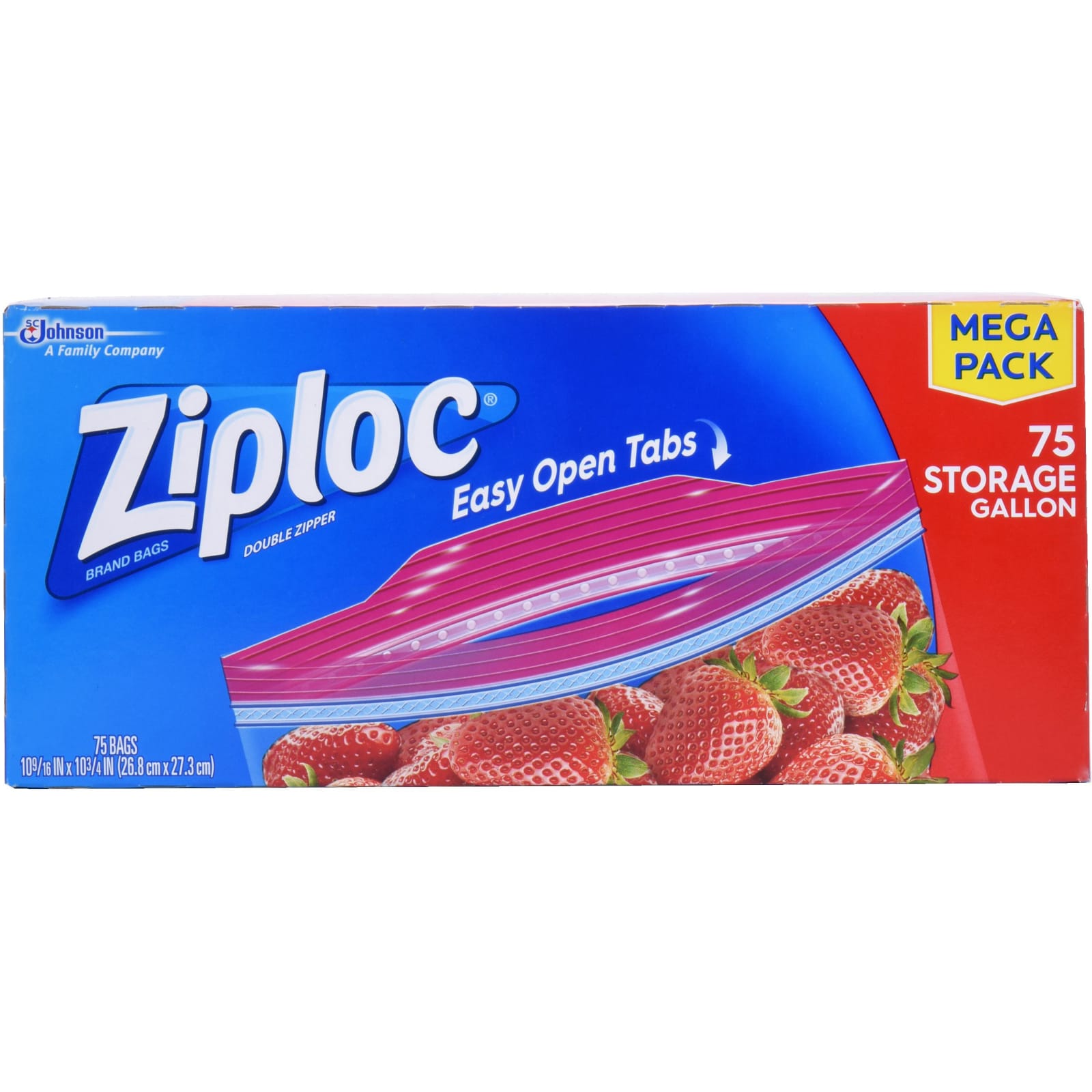 Ziploc Storage Bags, Gallon - 75 count