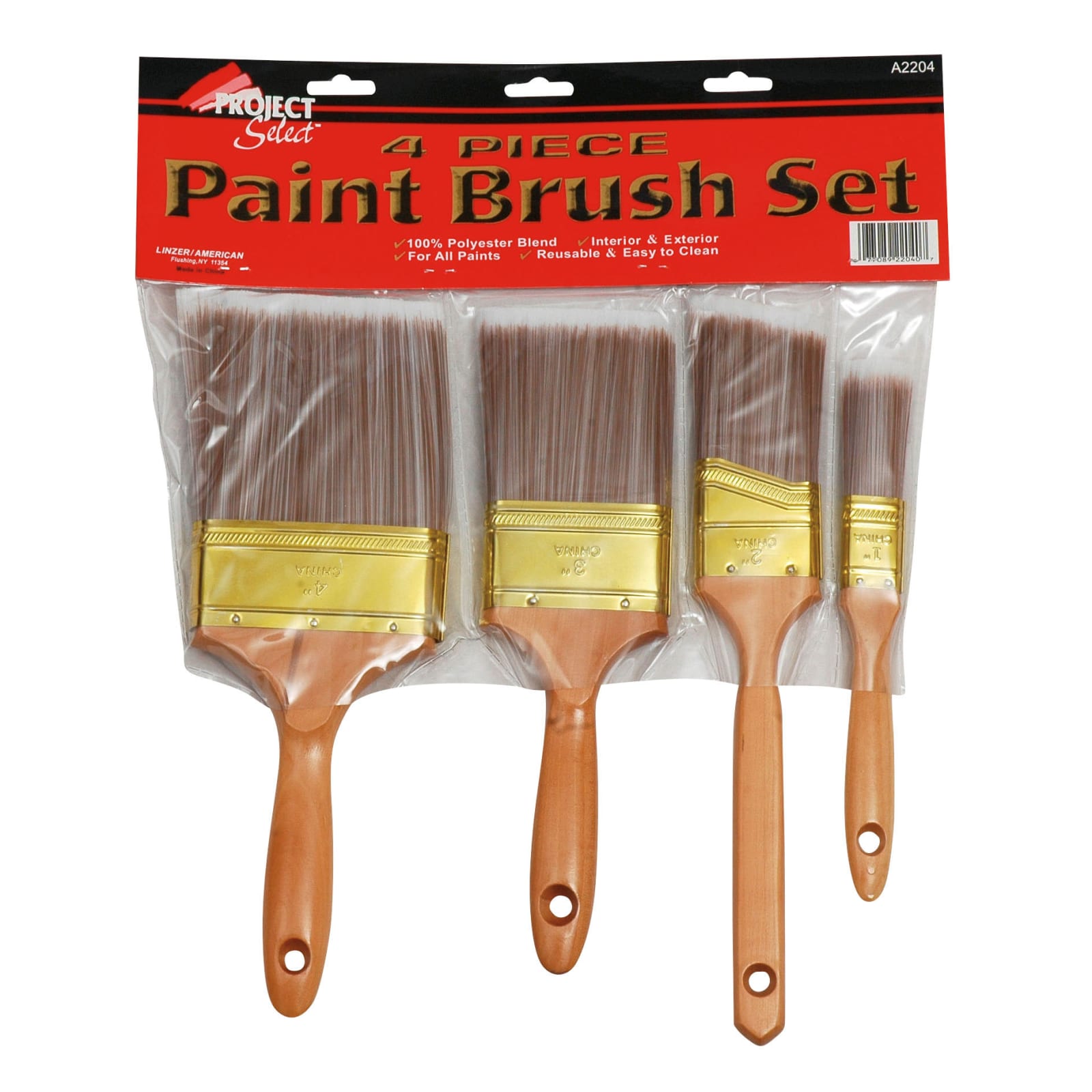 Polyester Paint Brush Set - 4 Pc by Project Select at Fleet Farm