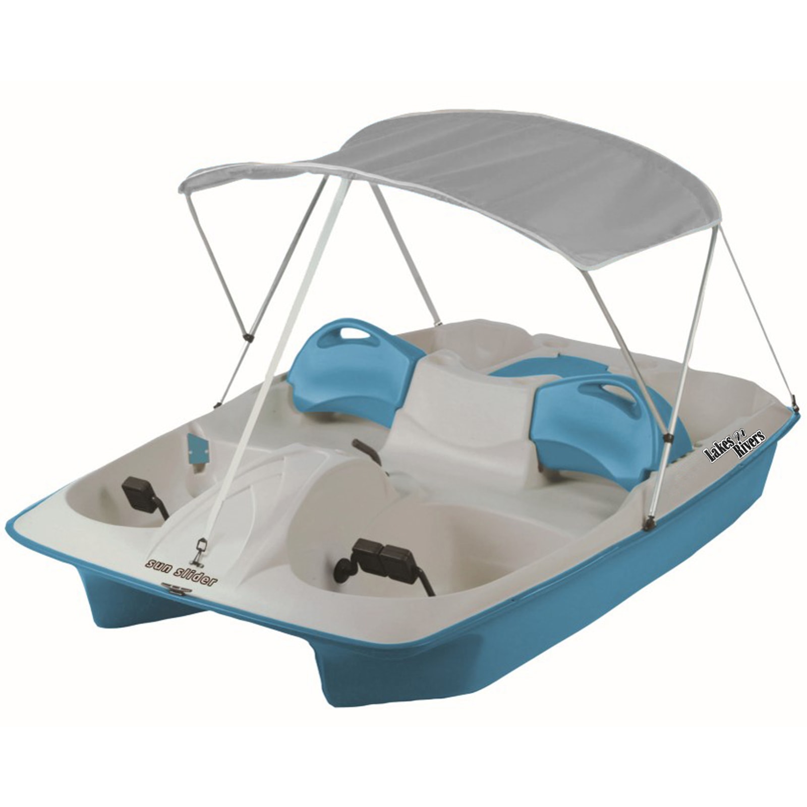 Slider 3 Person Ocean Blue Pedal Boat w/ Gray Canopy by Lakes & Rivers at  Fleet Farm
