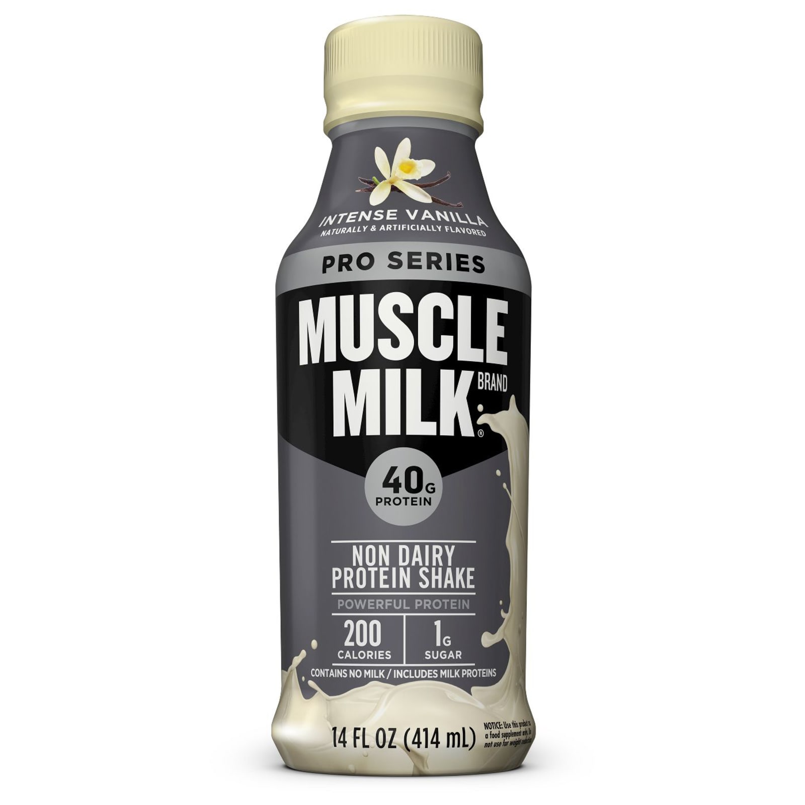 Muscle Milk Pro Advanced Nutrition Protein Shake, Intense Vanilla, 14 Fl Oz  Bottle, 12 Pack, 40g Protein, 1g Sugar, 16 Vitamins & Minerals, 6g Fiber