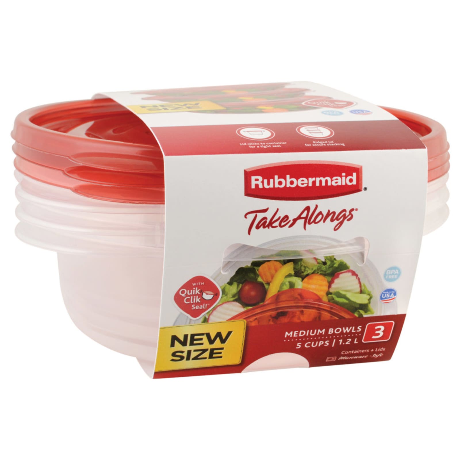 Food Storage Containers With Lids, 1.2-Cup, 3-Pk.