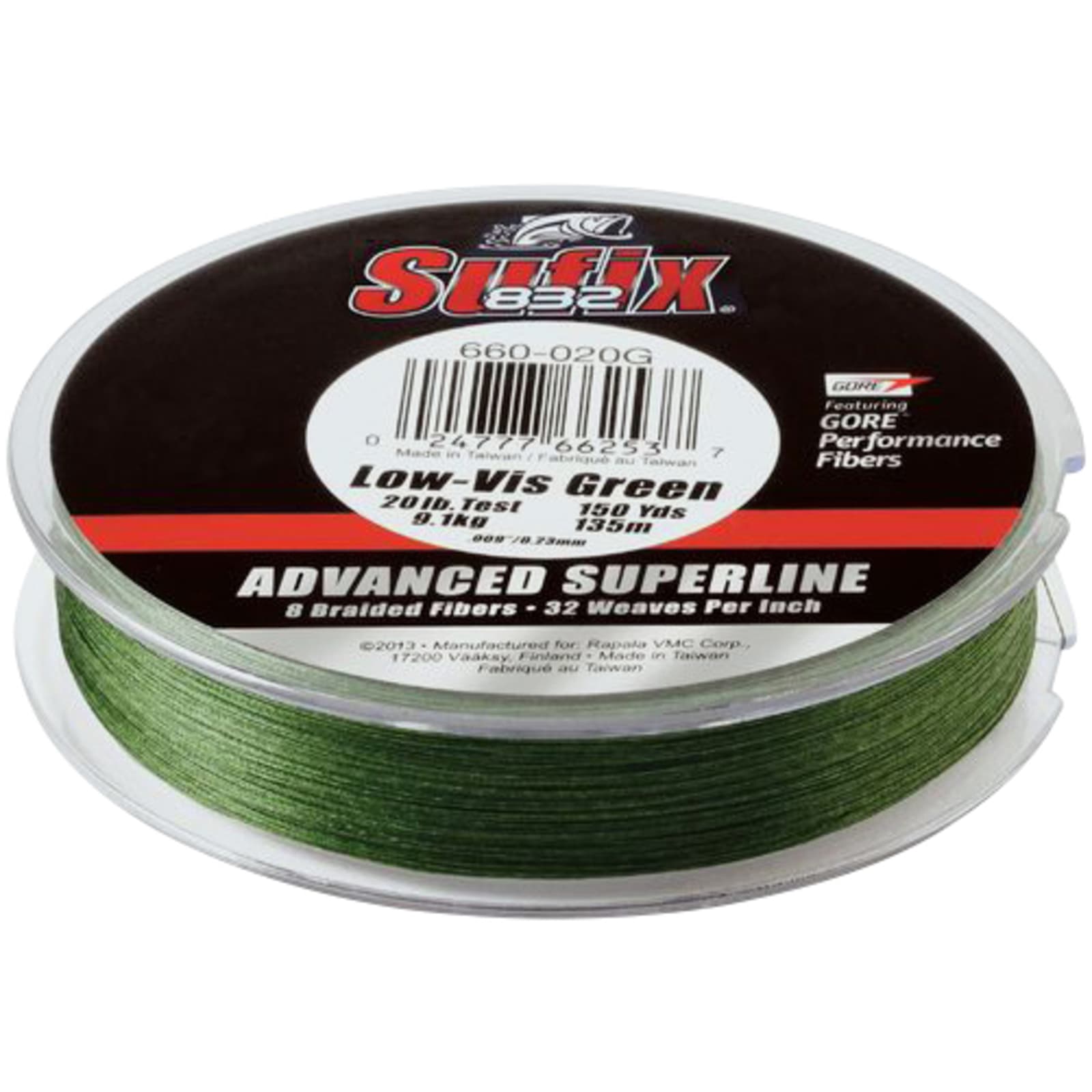 Sufix 832 Braid 5.9kg/13lb (120mtrs) - Low Vis Green