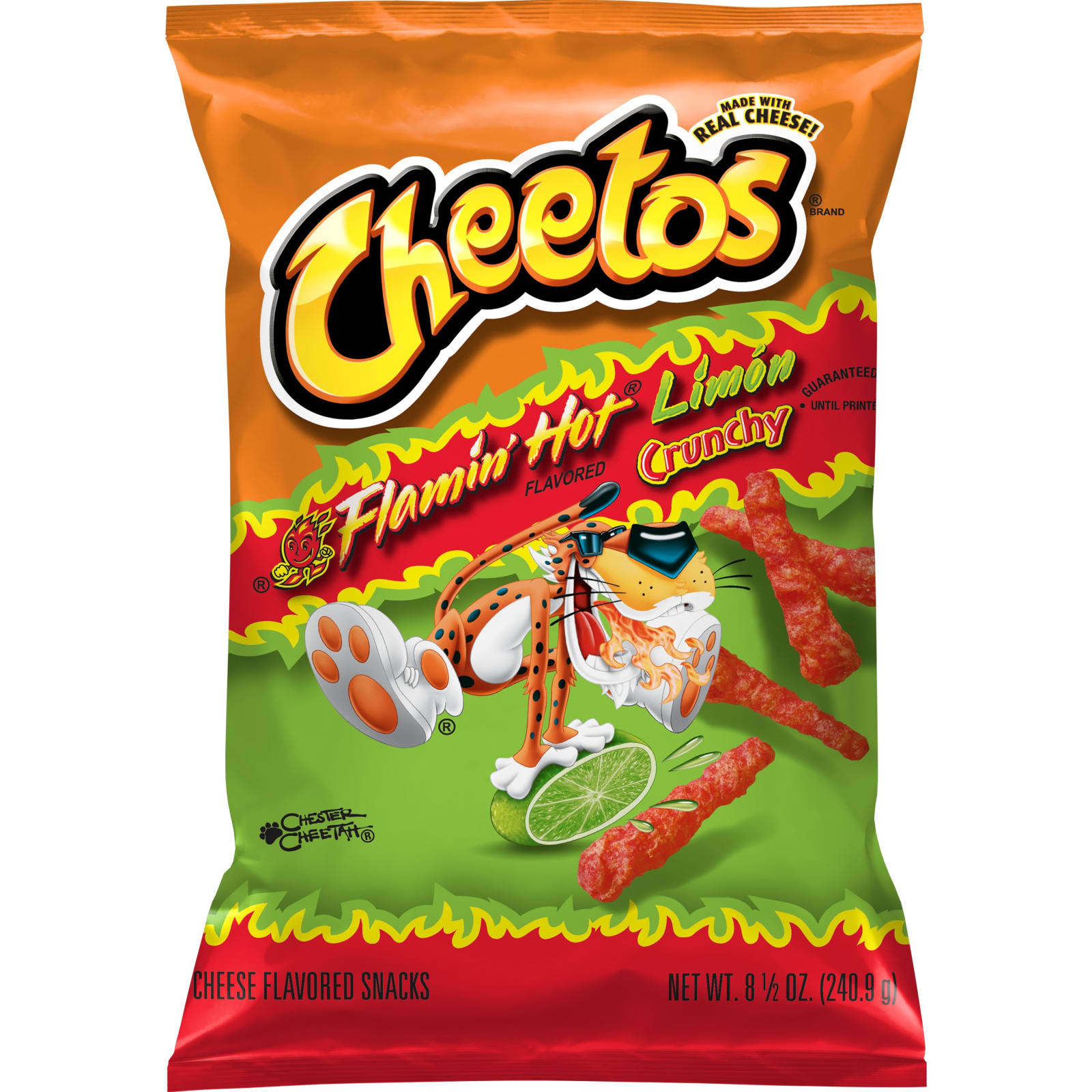 Cheetos Cheese Flavored Snacks, Flamin' Hot Flavored, Crunchy - 8.5 oz