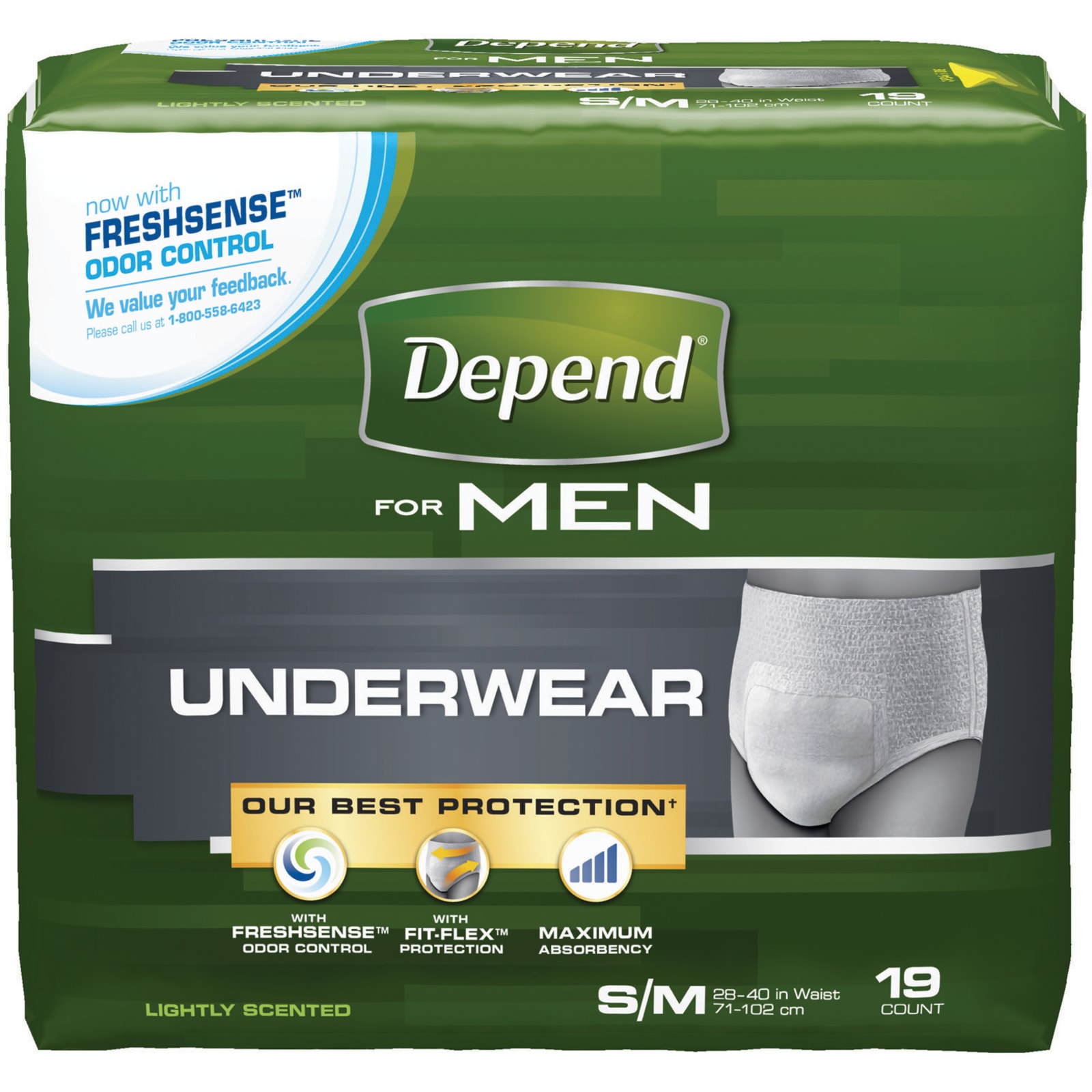 Maximum Absorbency S/M Underwear for Men - 19 Ct by DEPENDS at