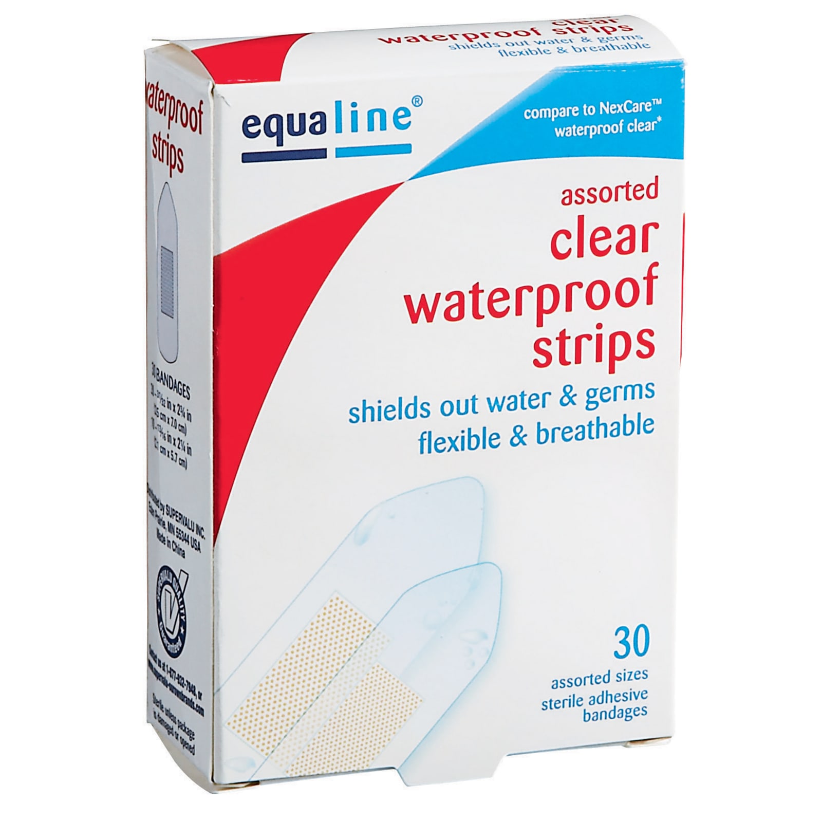 Waterproof Assorted Bandages - 30/Box