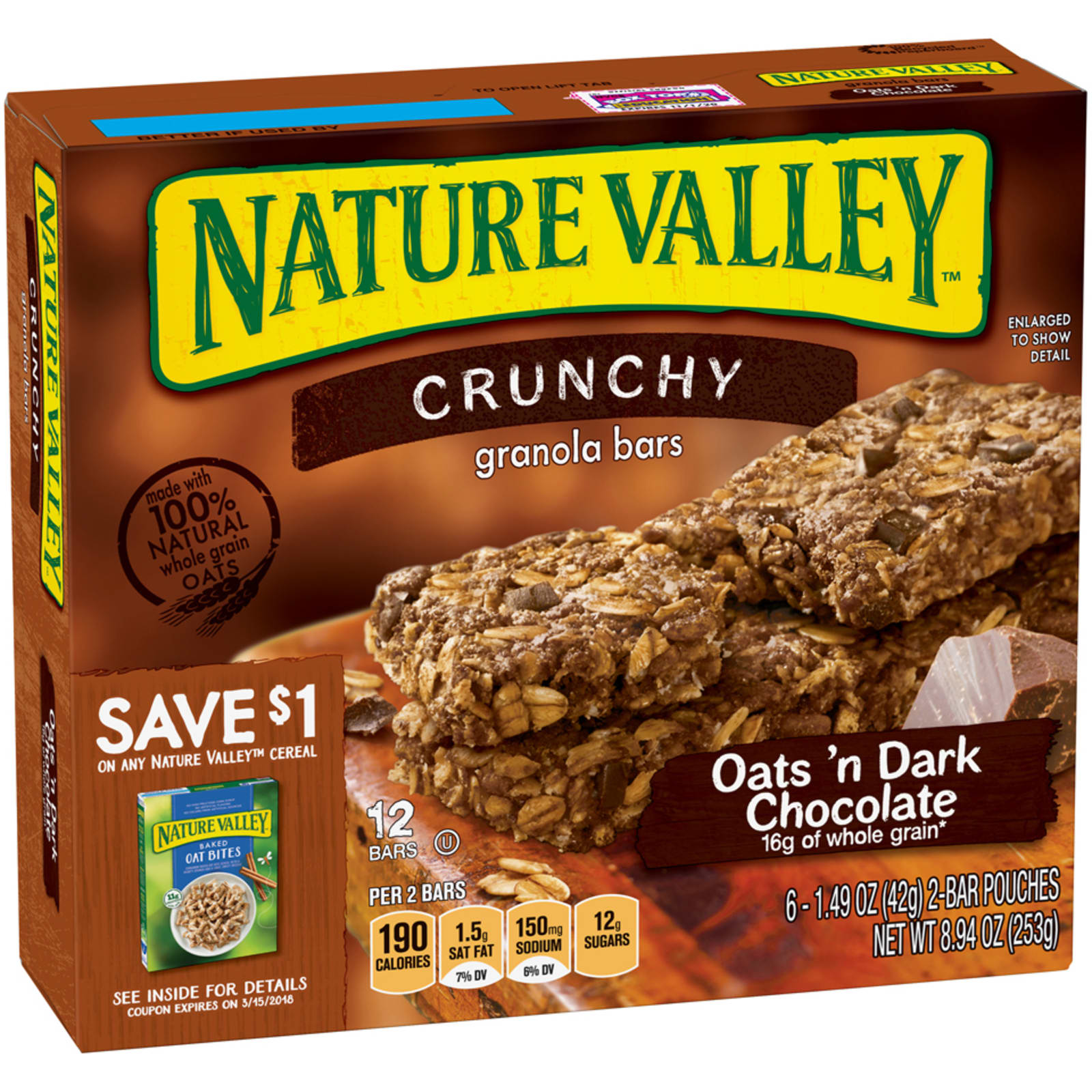 Crunchy Oats N Dark Chocolate Granola Bars - 12 Pk by Nature