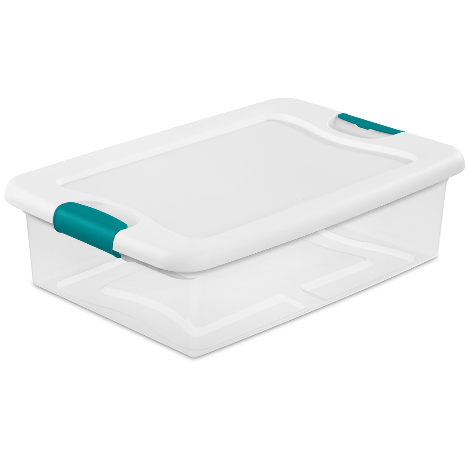 32 qt. Clear Base/White Lid Latching Storage Box by Sterilite at Fleet Farm