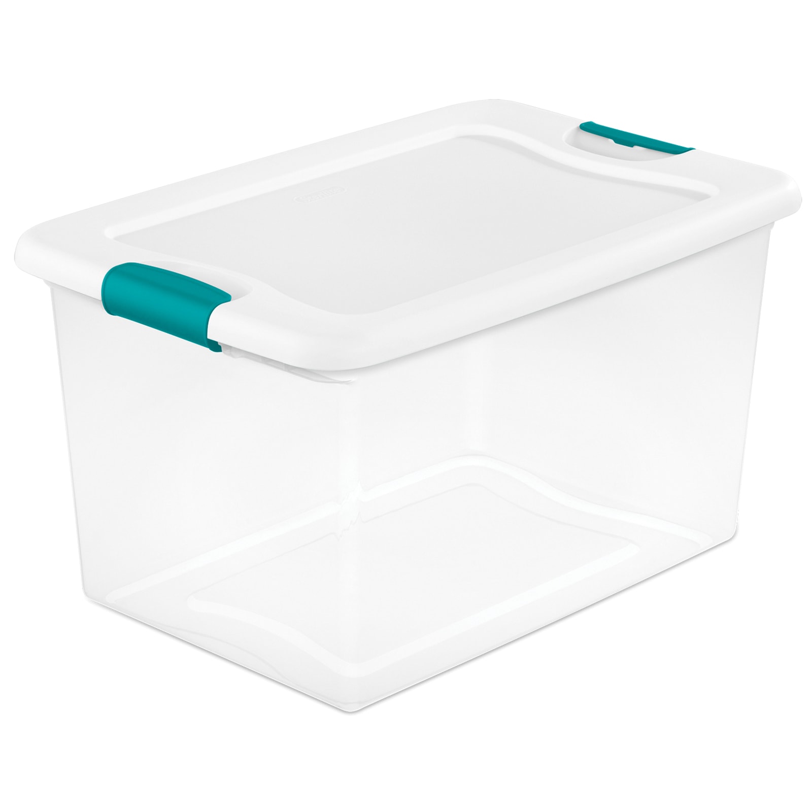 64 qt. Secure Latching Large Plastic Storage Bin with Gray Lid in Clear  (4-Pack)