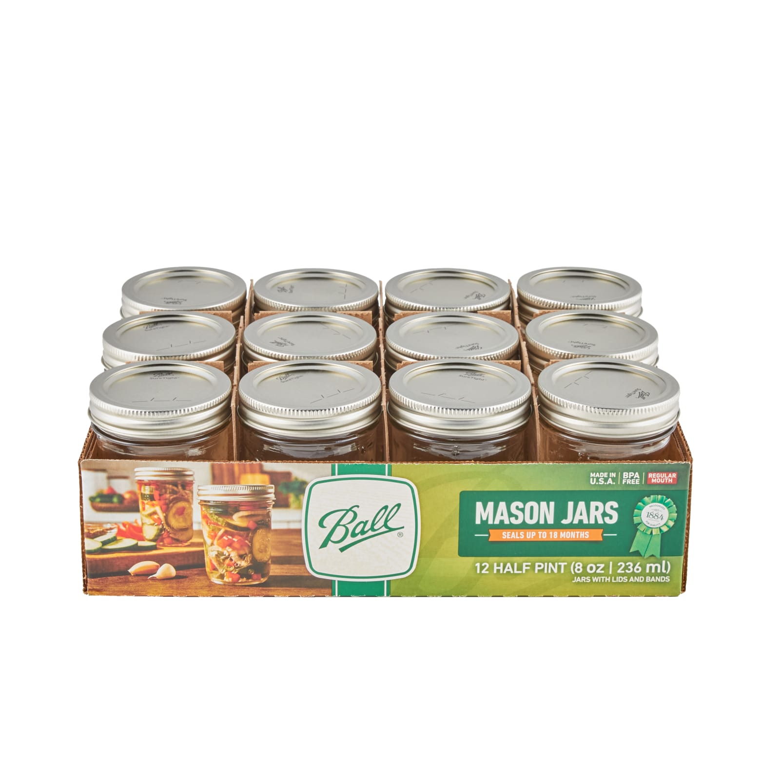 Half Pint Clear Wide Mouth Glass Mason Jars - 12 Pk by Kerr at Fleet Farm