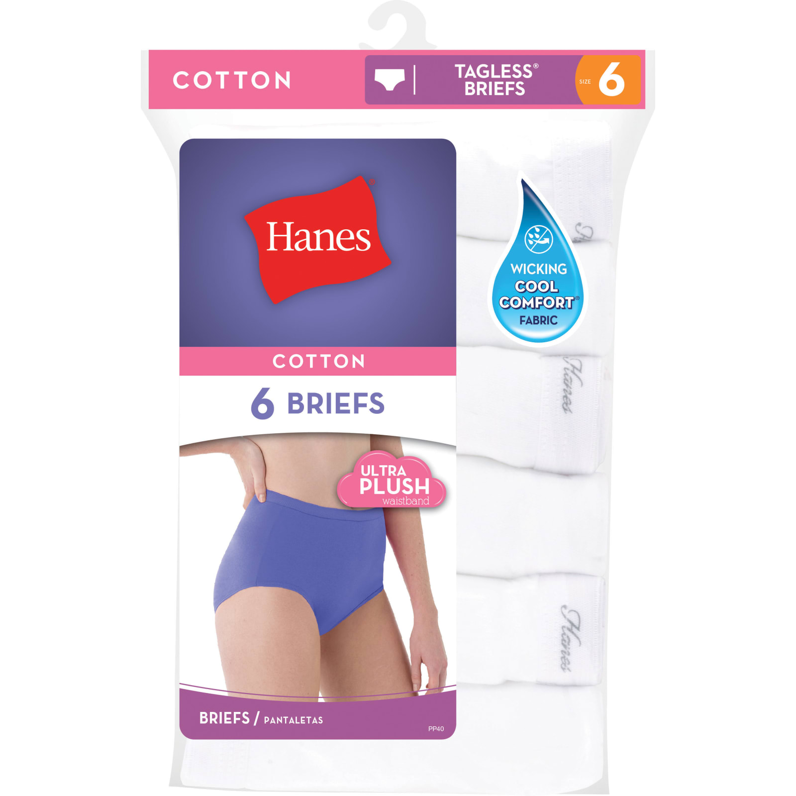 Hanes Ultimate Women's Breathable Hi-Cut Underwear, 6-Pack  White/White/White/White/White/White 7