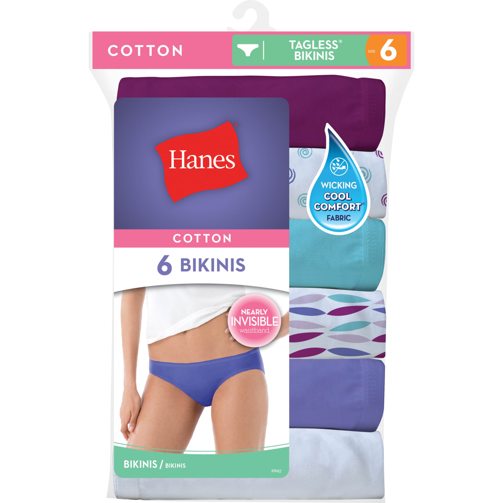Hanes, size 6, 100% cotton panties new without