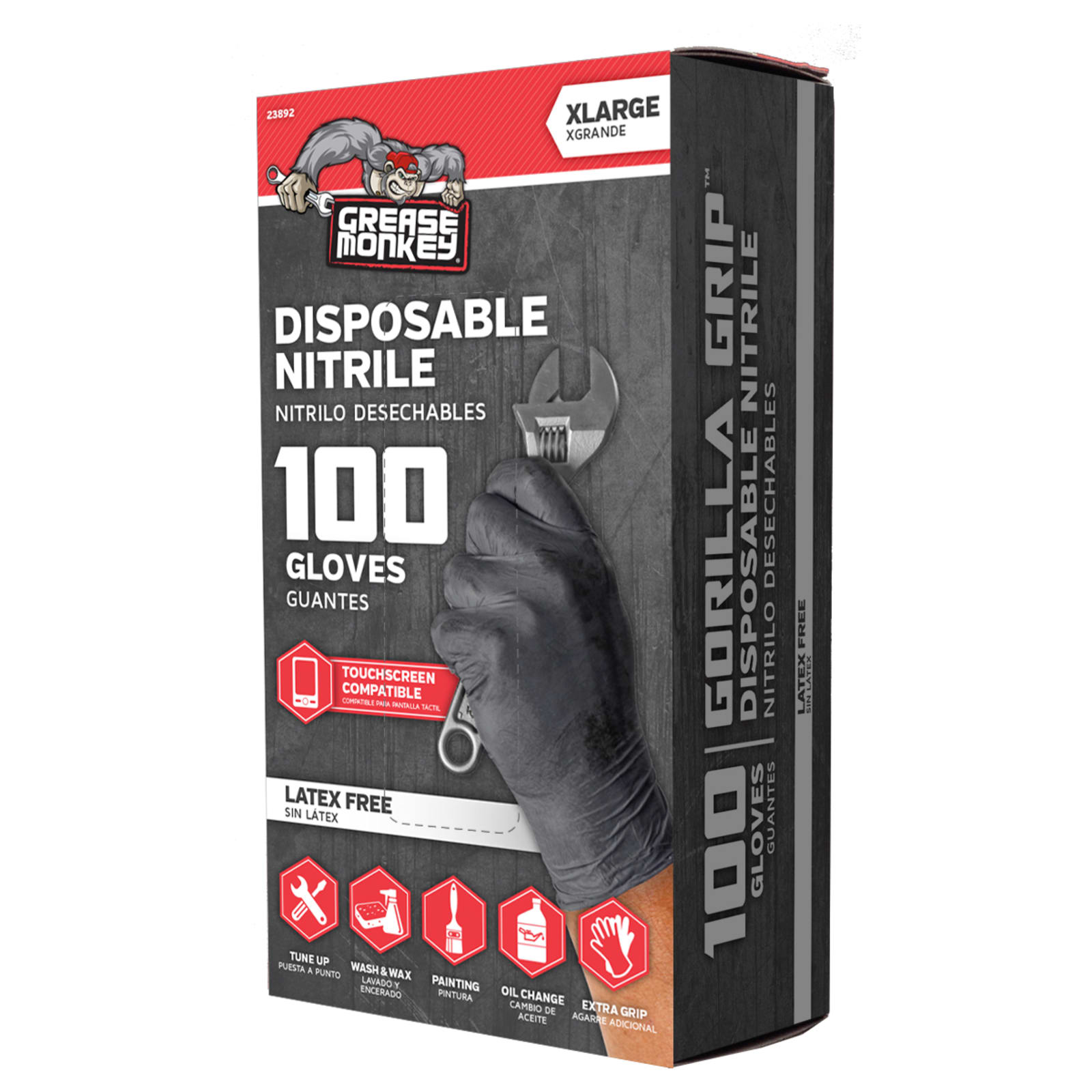 Grease Monkey Nitrile Disposable Gloves (100-Pack) - Size Large