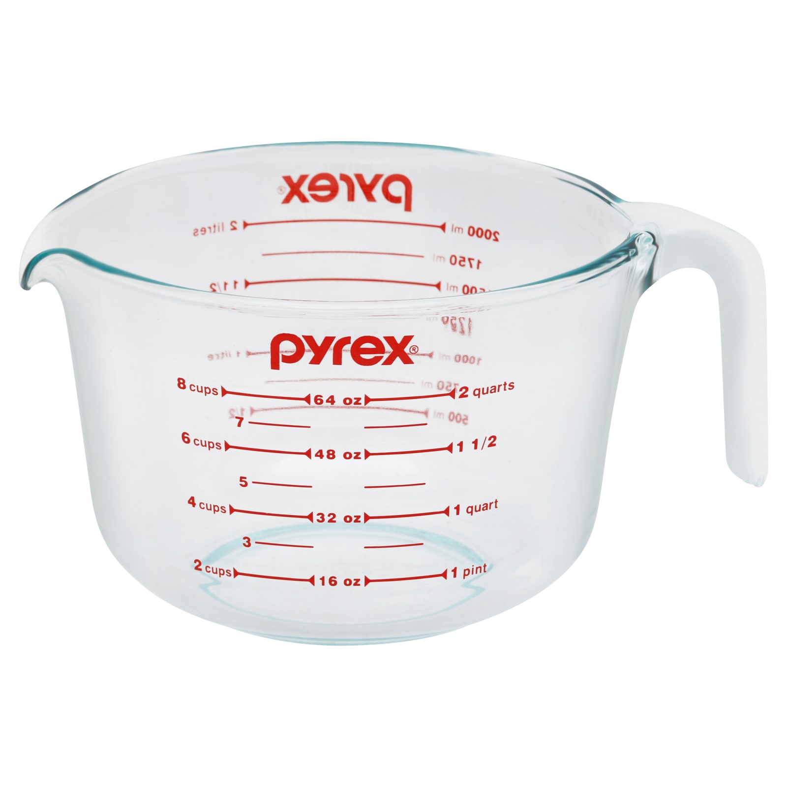 Pyrex Glass 8 Cup Heavy Weight Measuring Mixing Bowl Pour Spout