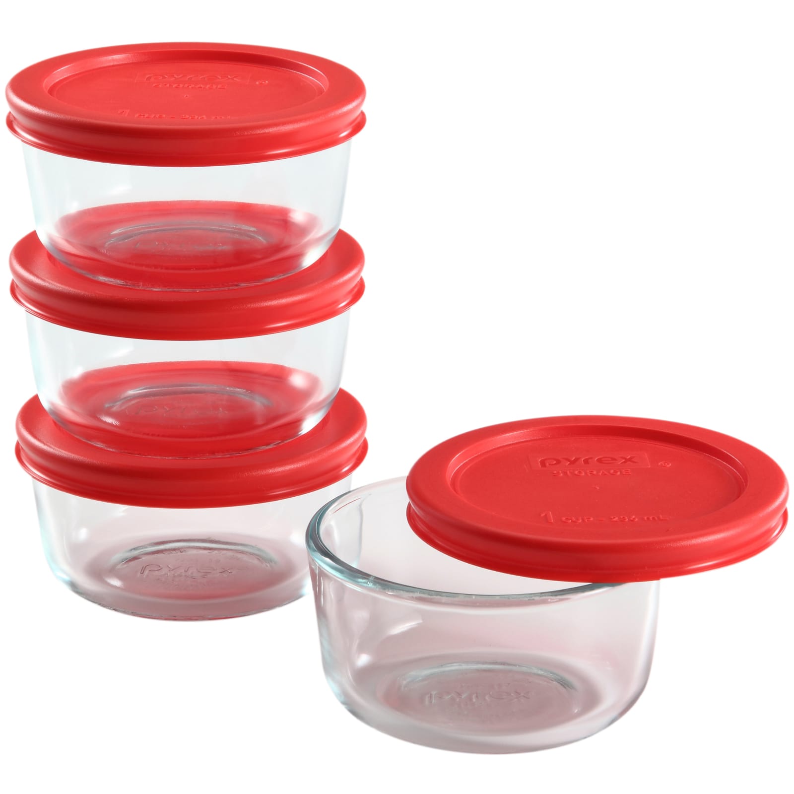 Glass Storage Containers with Lids, Set of 6 Round Glass Food Storage