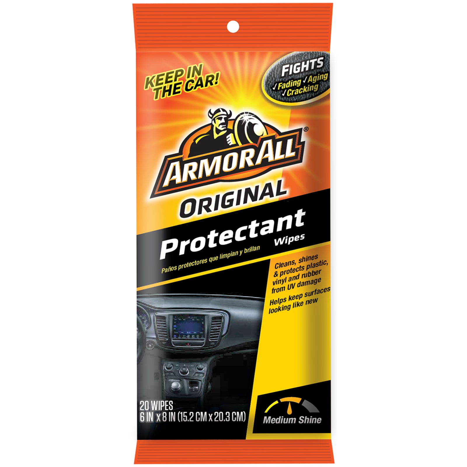 Armor All Cleaning Wipes Flat Pack - 20 Count, 6 per Case