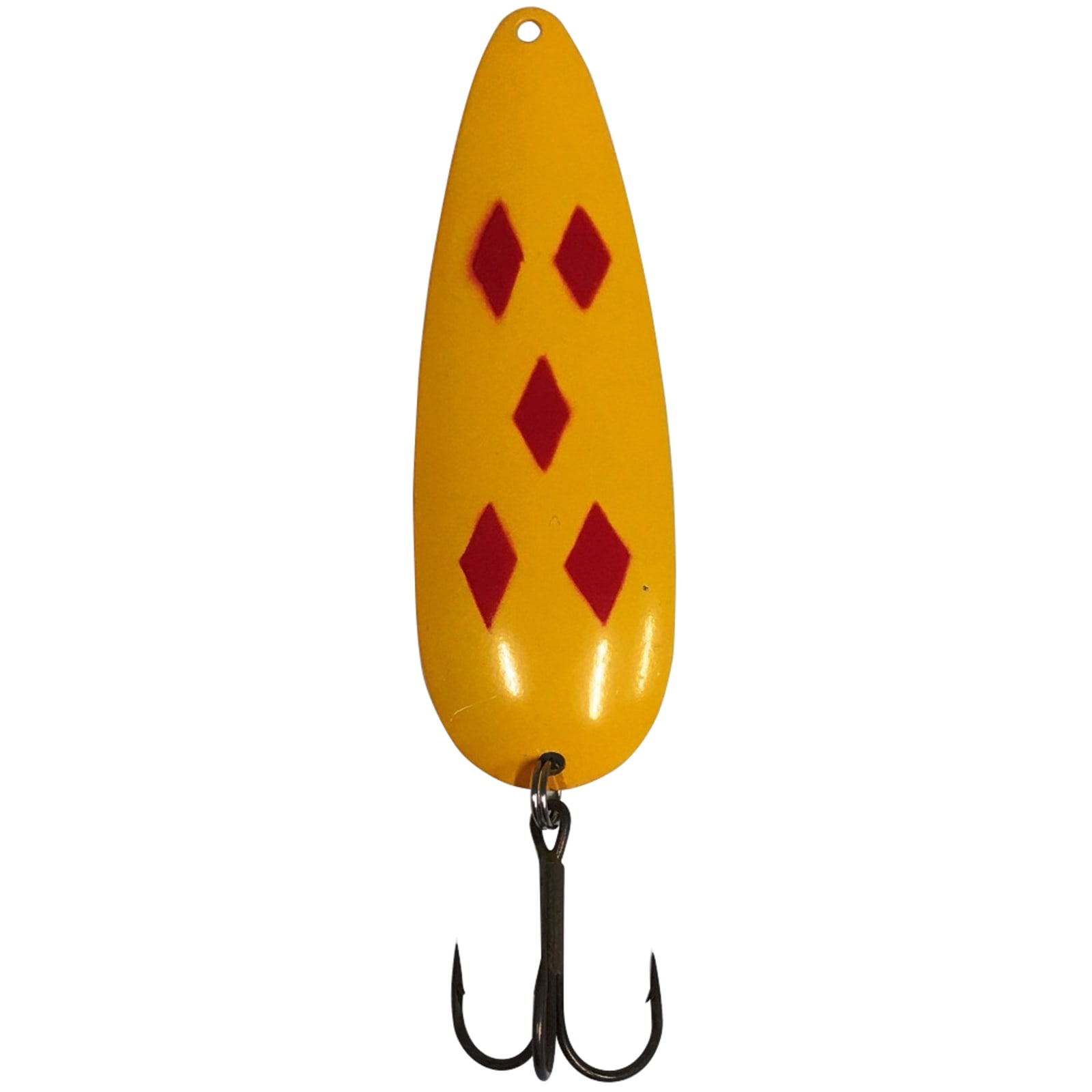 Yellow Five Dot Treble Hook Casting Spoon by K & E Tackle at Fleet Farm