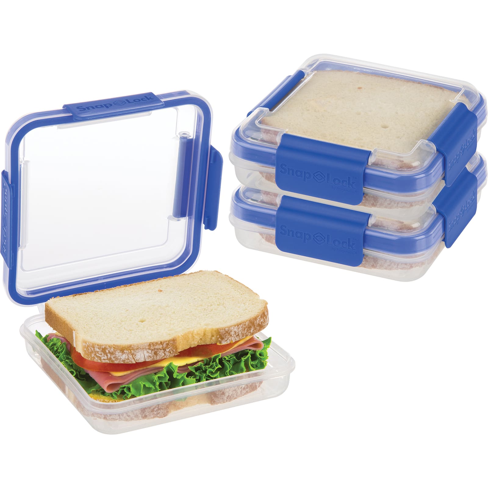 Sandwich To Go 2 cup Blue Microwavable Portable Sandwich Container - 3 Pk  by Progressive SnapLock at Fleet Farm