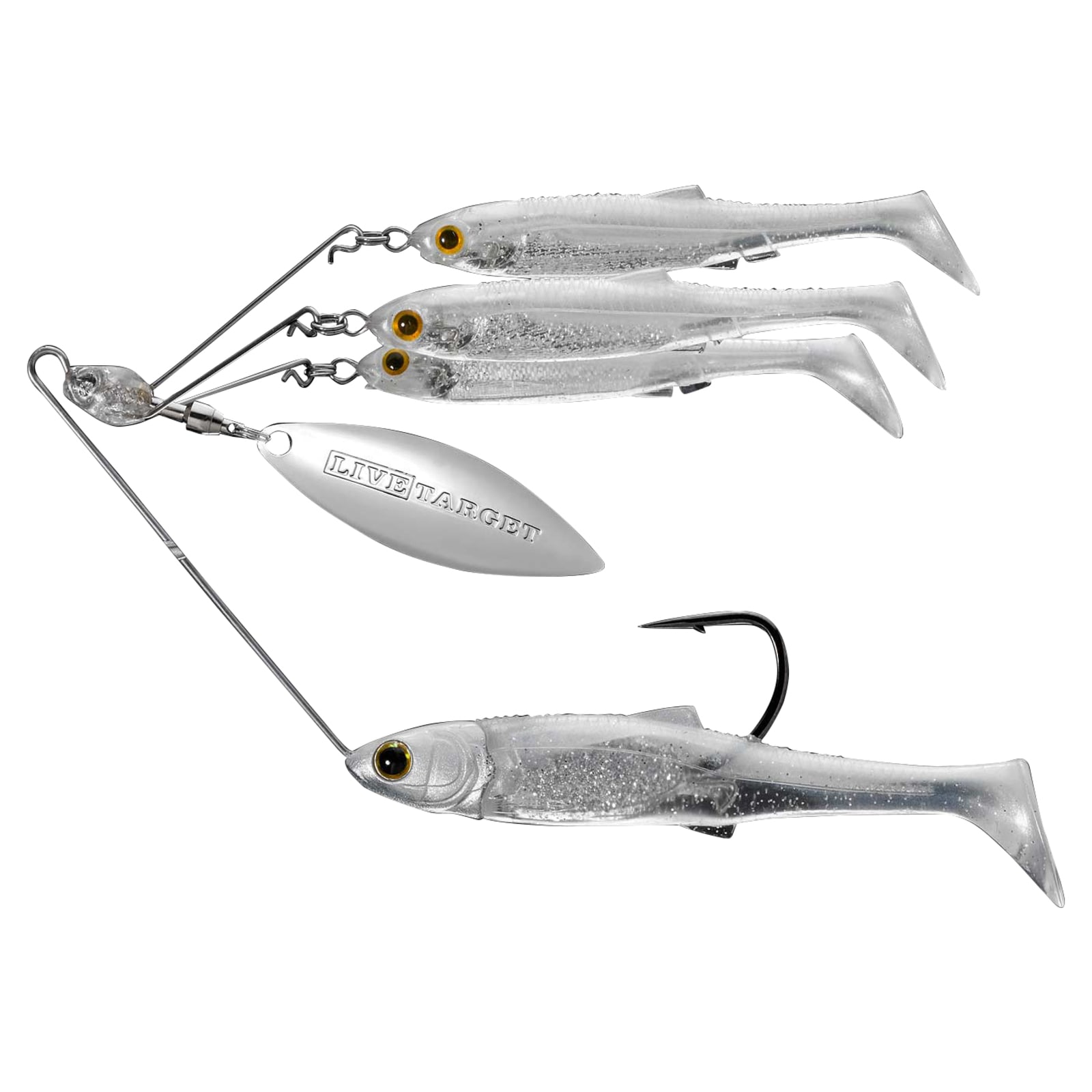 Baitball 3/8 oz Spinner Rig - Pearl White Silver by Live Target at