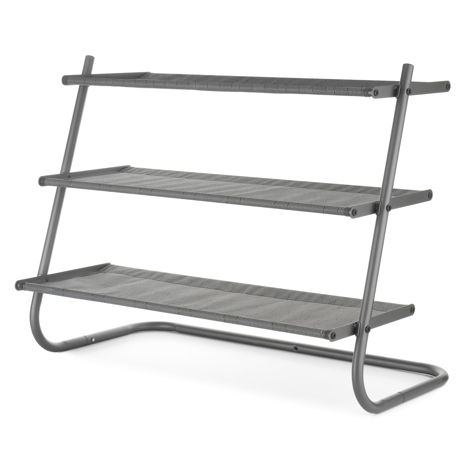 Whitmor Gunmetal 3-Tier Storage Shelving, w/Metal Mesh Shelves