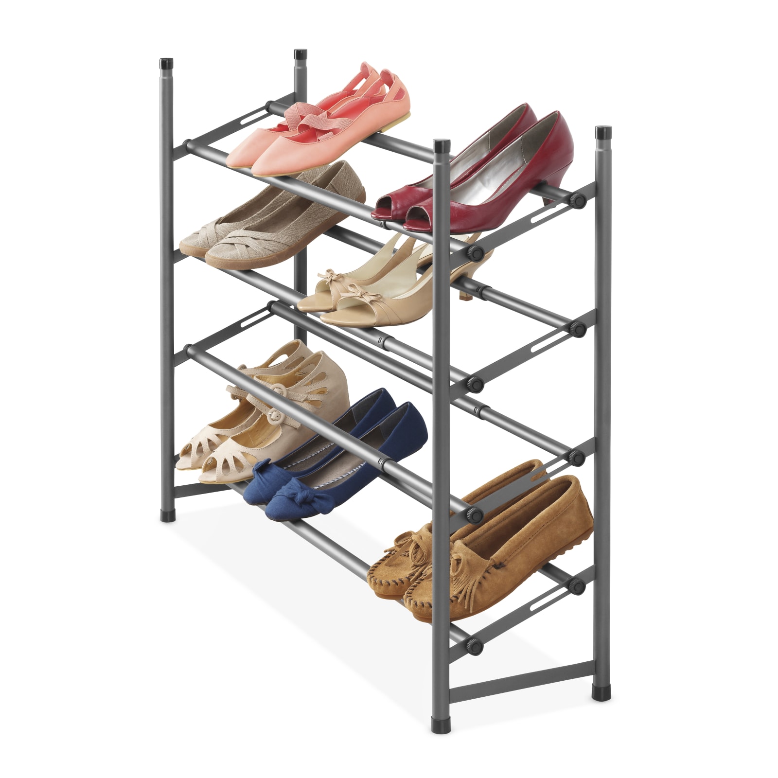 4-Tier Expandable Shoe Rack, Adjustable Shoes Organizer Storage