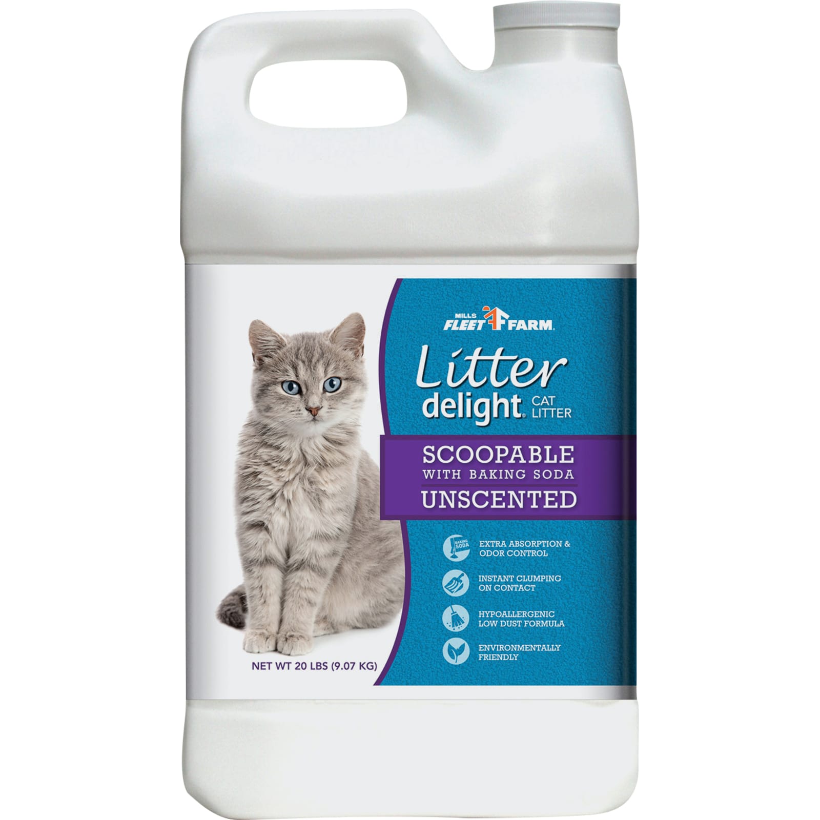 20 lb Scoopable Unscented Clay Cat Litter w Baking Soda by Litter