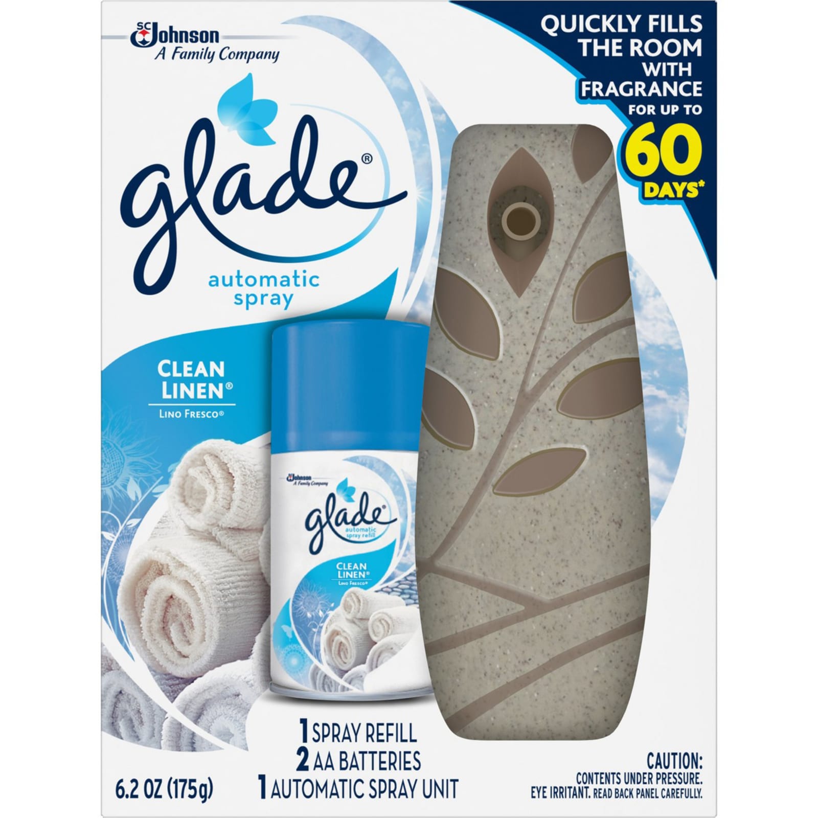 Sense & Spray 6.2 oz Clean Linen Automatic Spray Freshener Starter Kit by  Glade at Fleet Farm