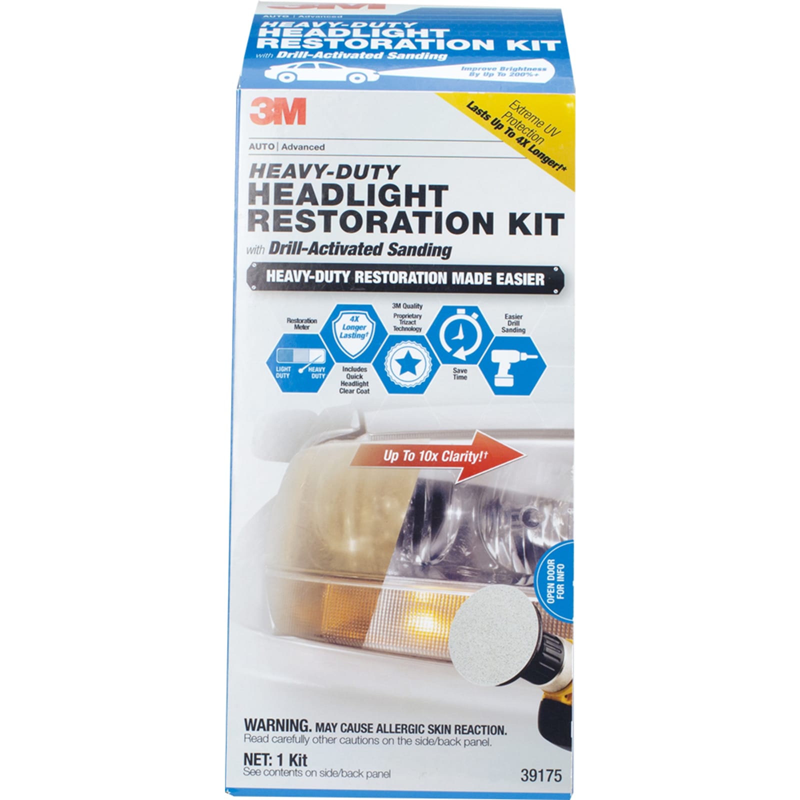 3M 39195 Ultra HEADLIGHT restoration KIT W/ CLEAR COAT UV PROTECTION no box