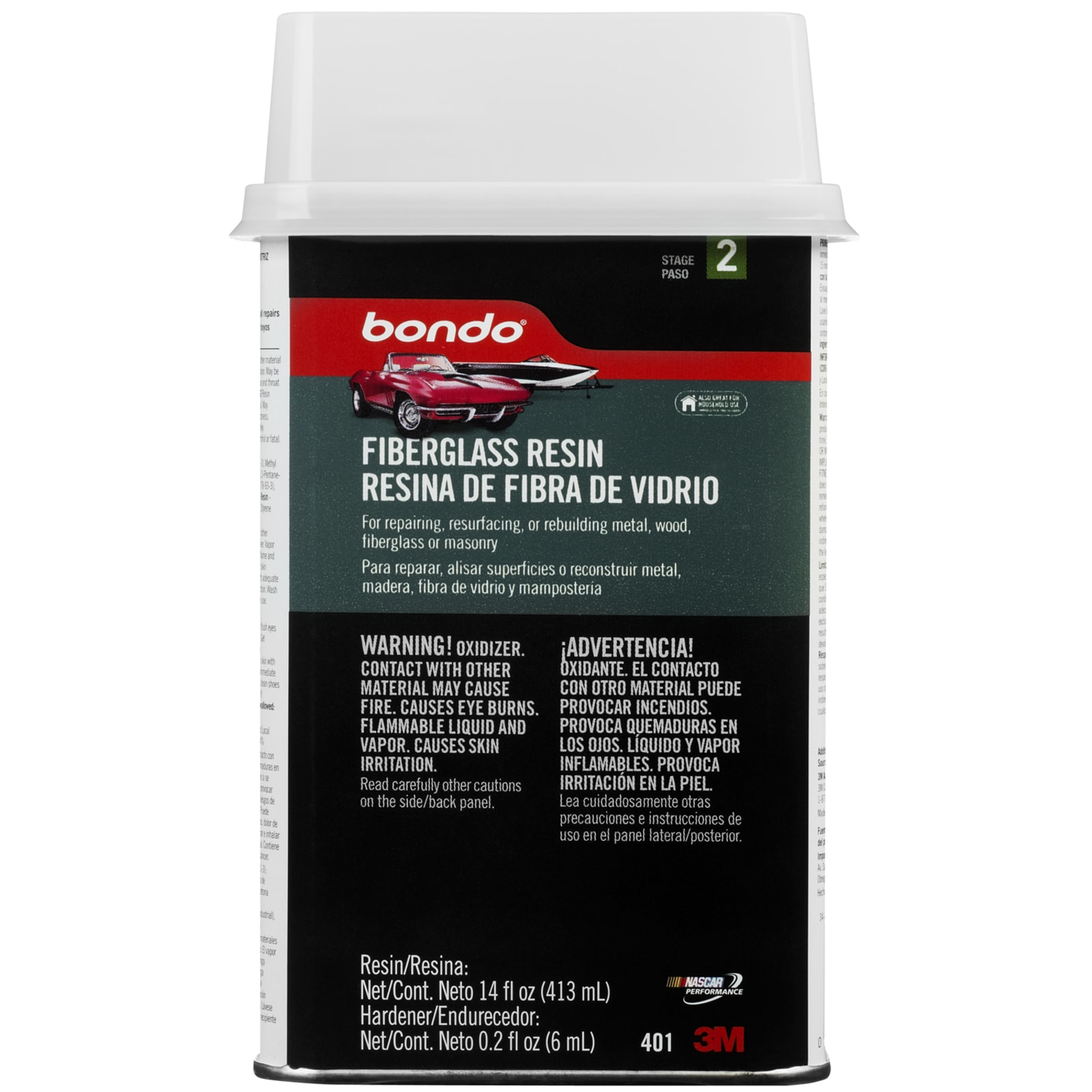  Bondo Fiberglass Resin, 00404, 0.9 Gallon Can : Automotive