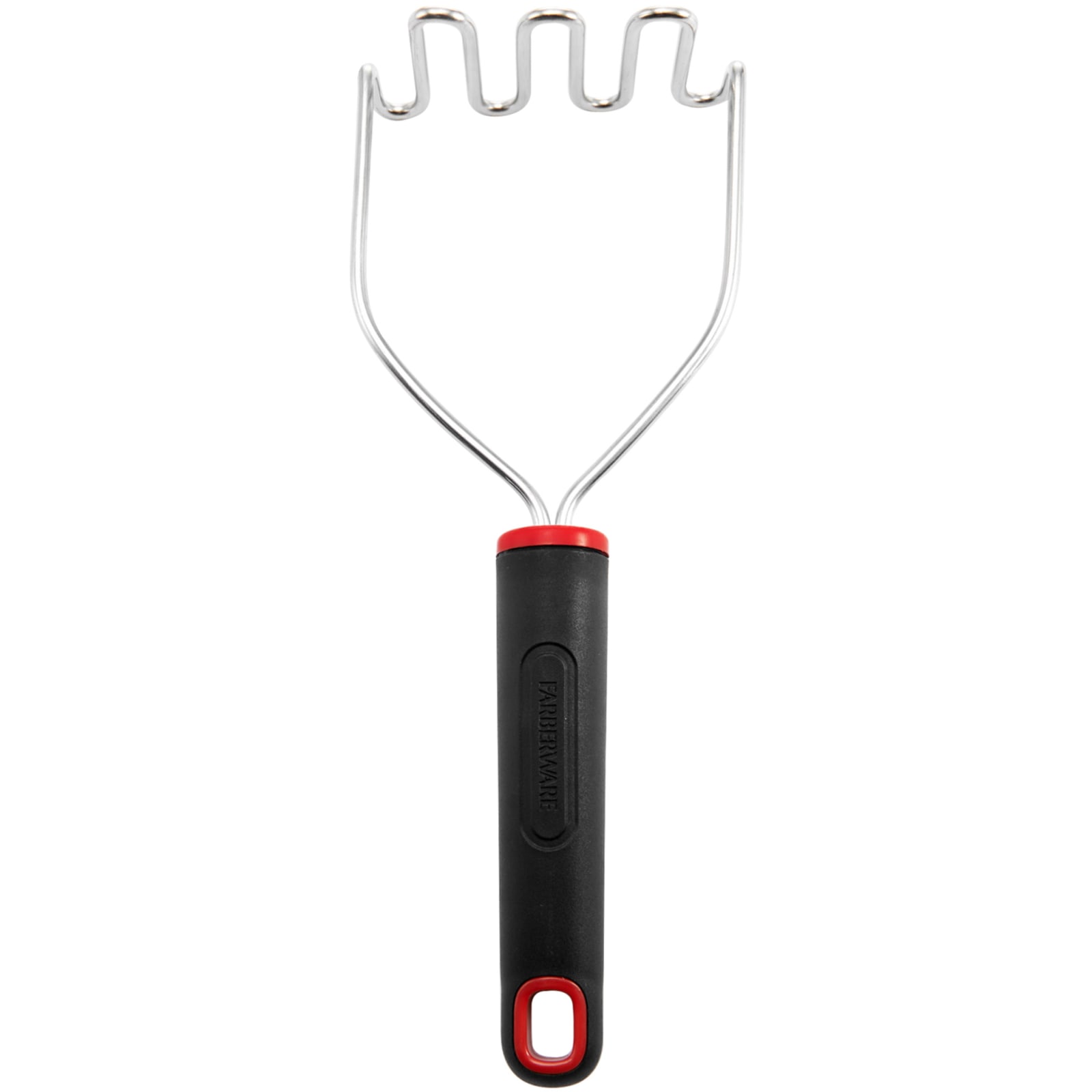 Classic Black Red w Stainless Steel Head Potato Masher by